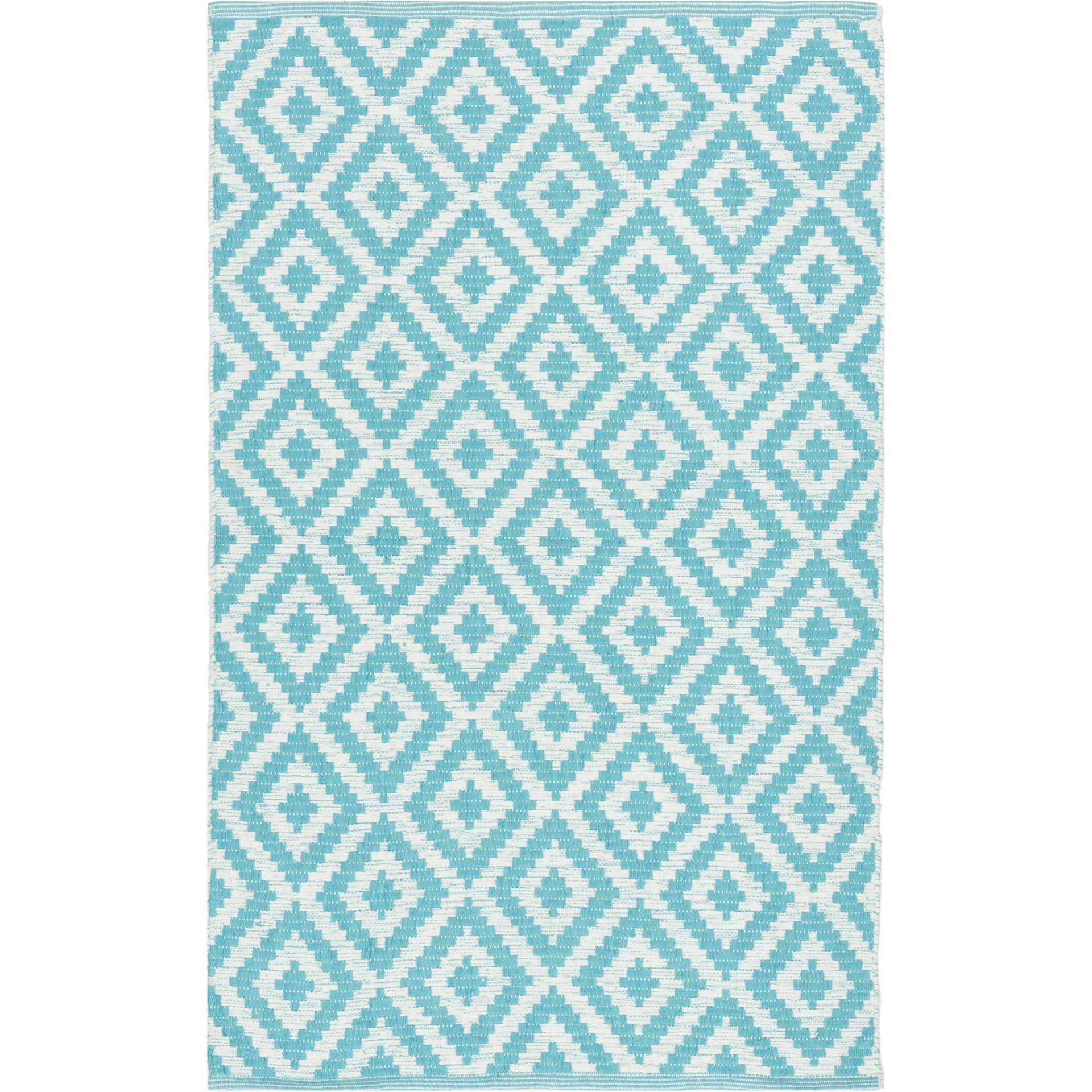 Montauk Rhombus Light Blue/Ivory Area Rug - Image 3