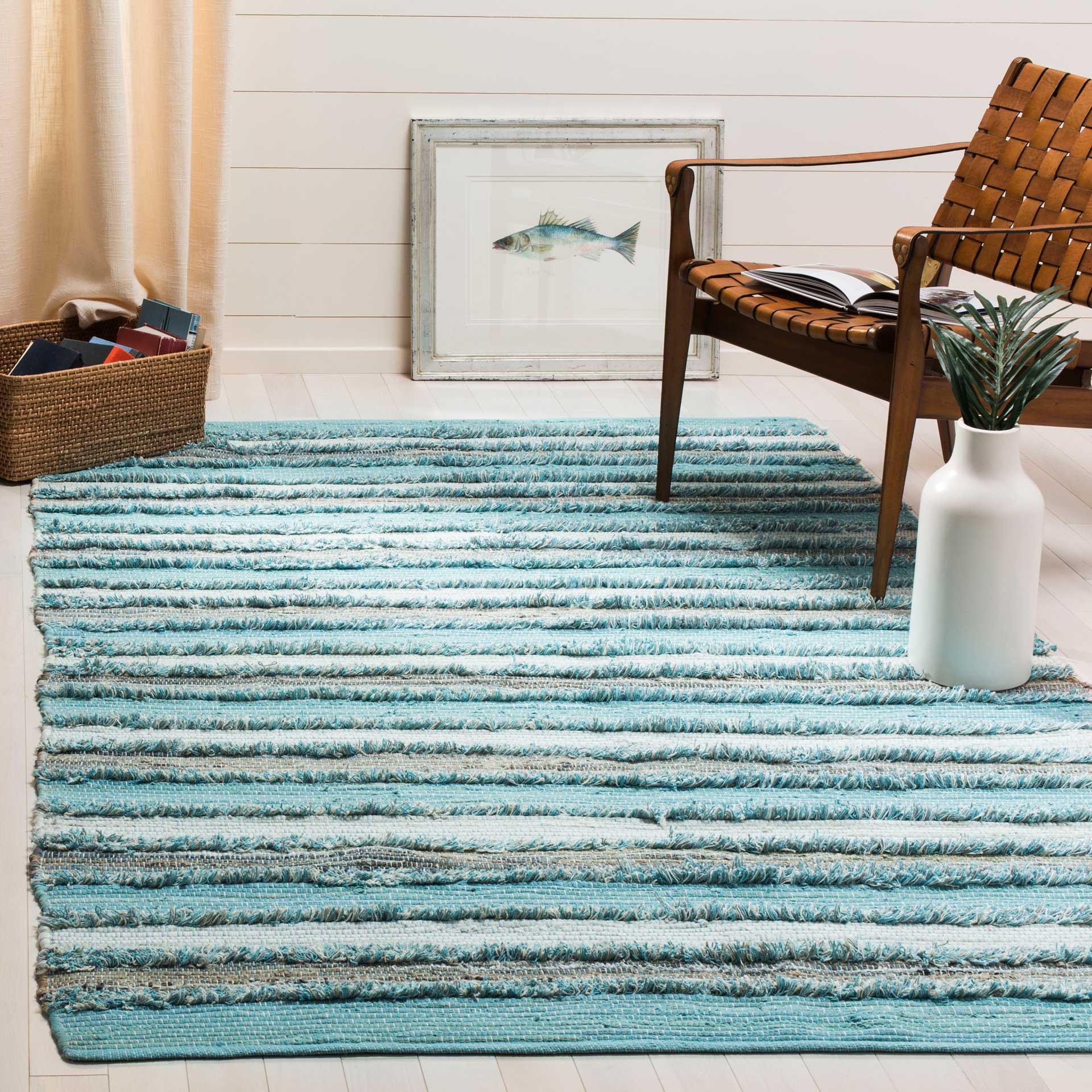 Montauk Shag Aqua/Multi Area Rug - Image 7