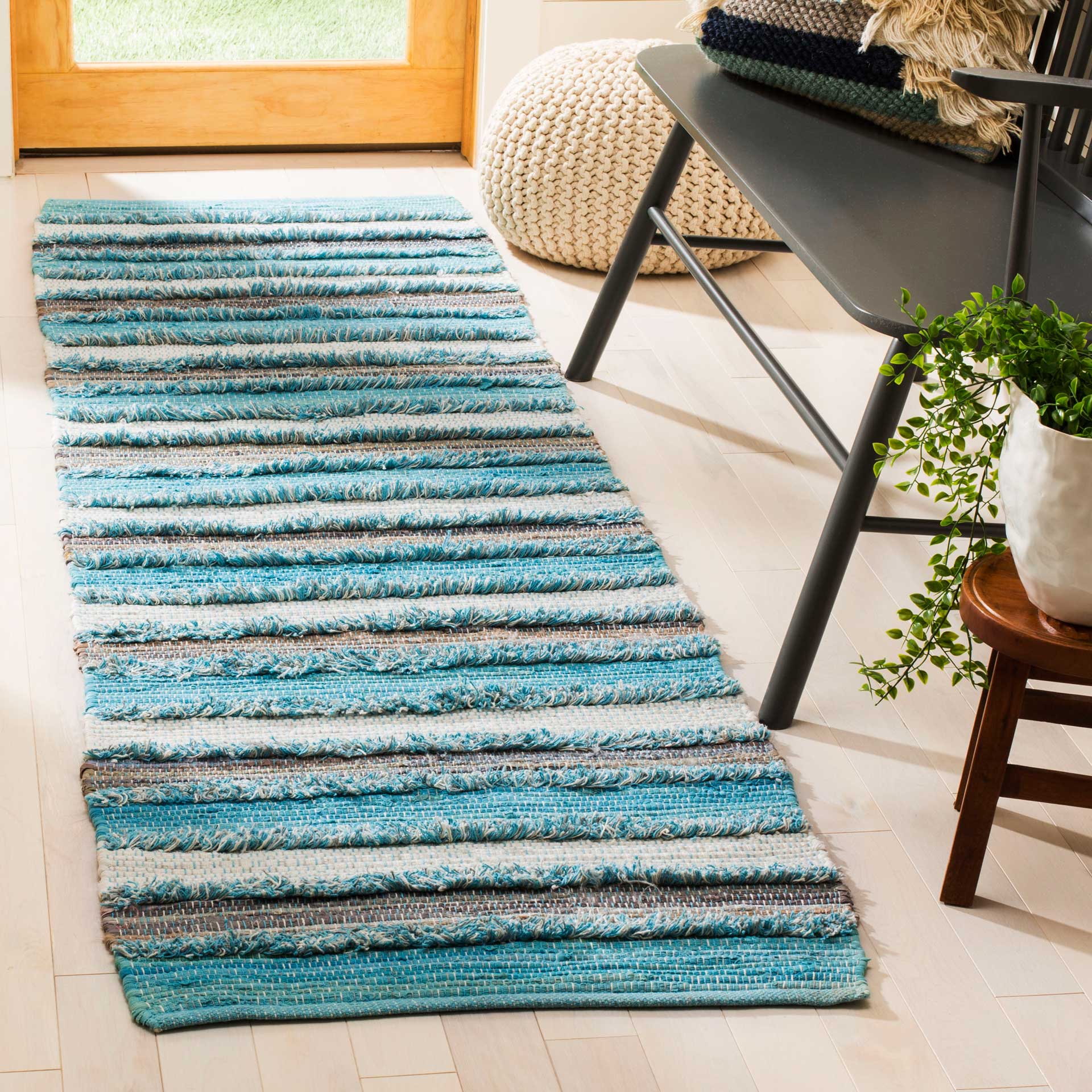 Montauk Shag Aqua/Multi Runner Rug - Image 2