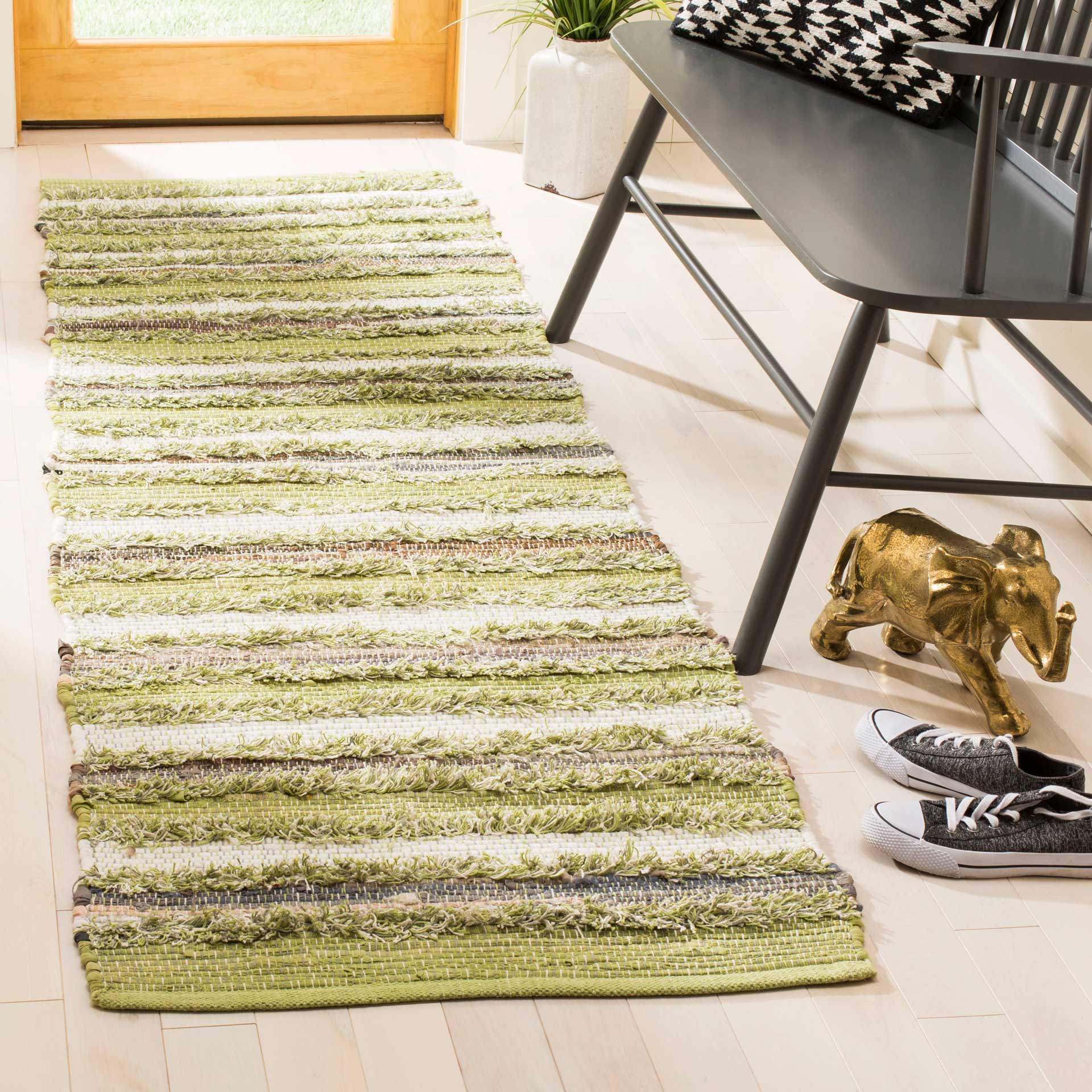 Montauk Shag Green/Multi Runner Rug - Image 2