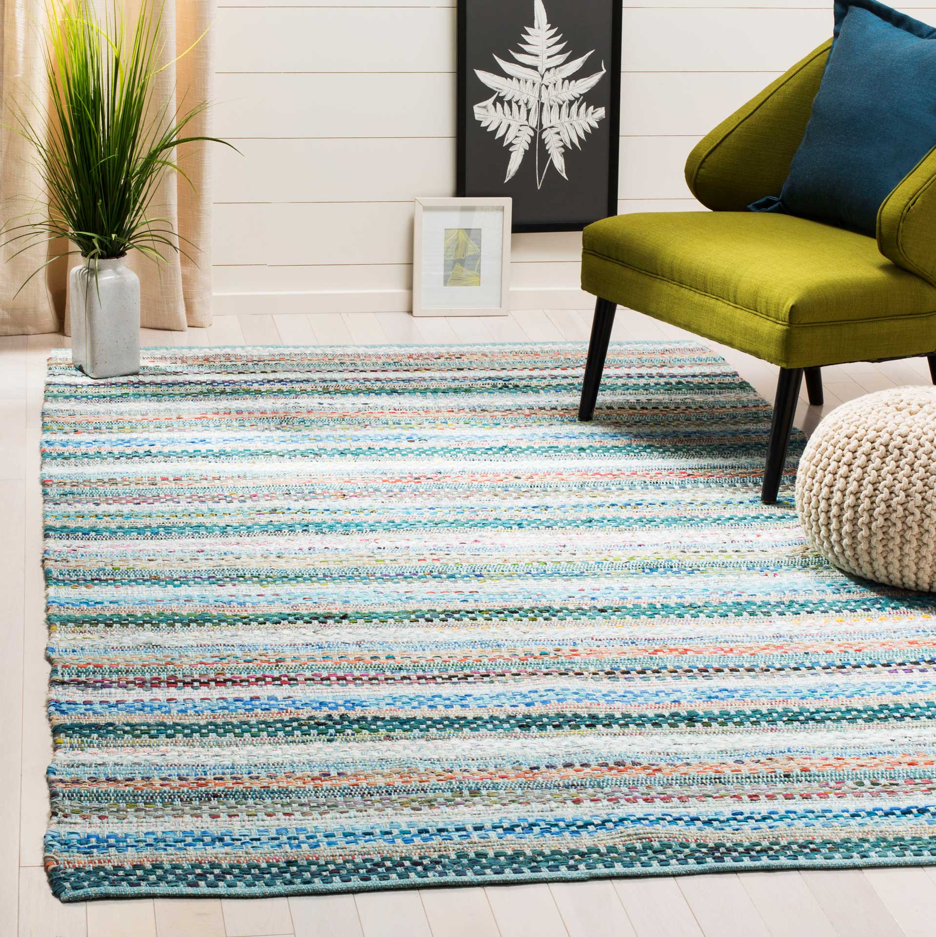 Montauk Stripe Aqua/Multi Area Rug - Image 7