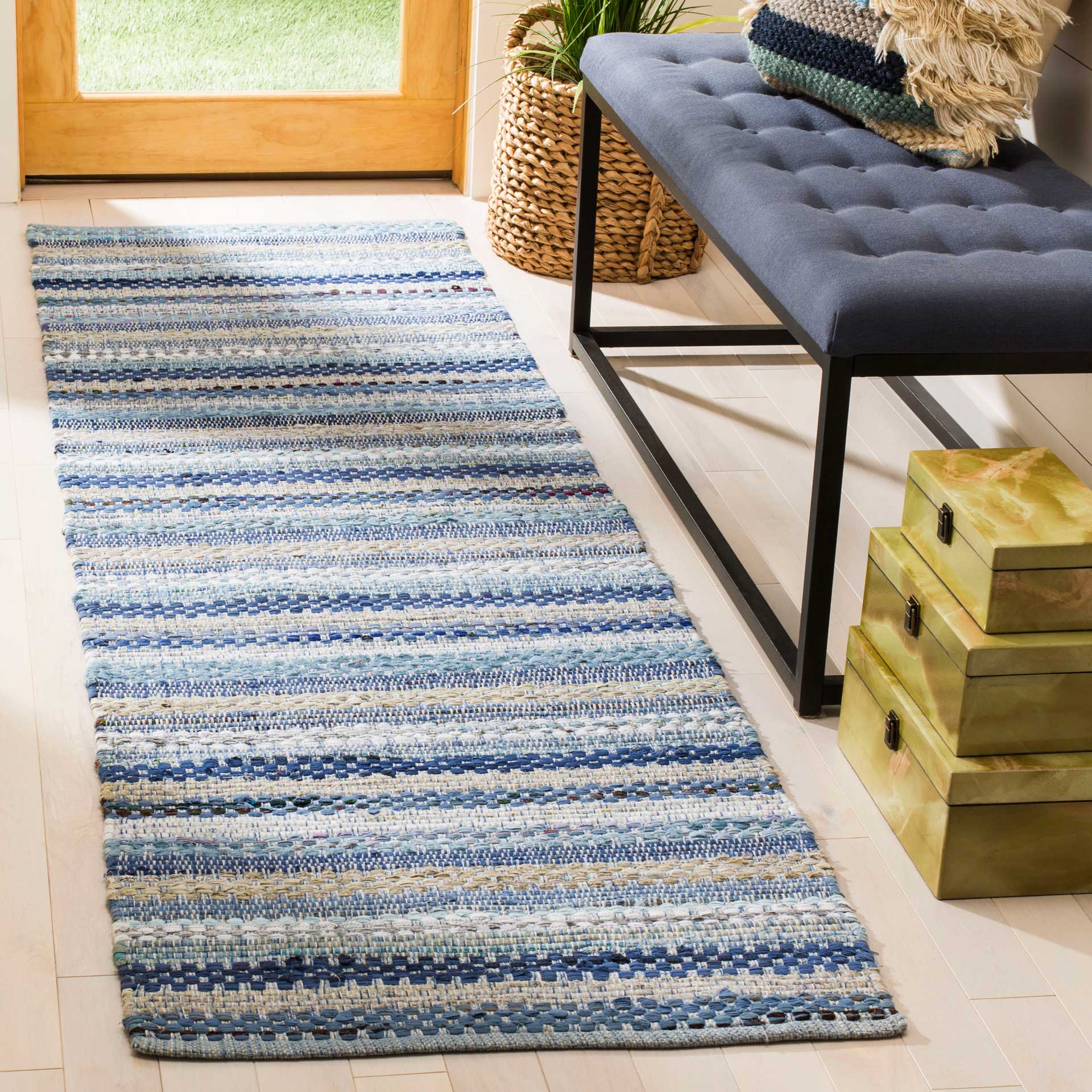 Montauk Stripe Blue/Multi Runner Rug - Image 2