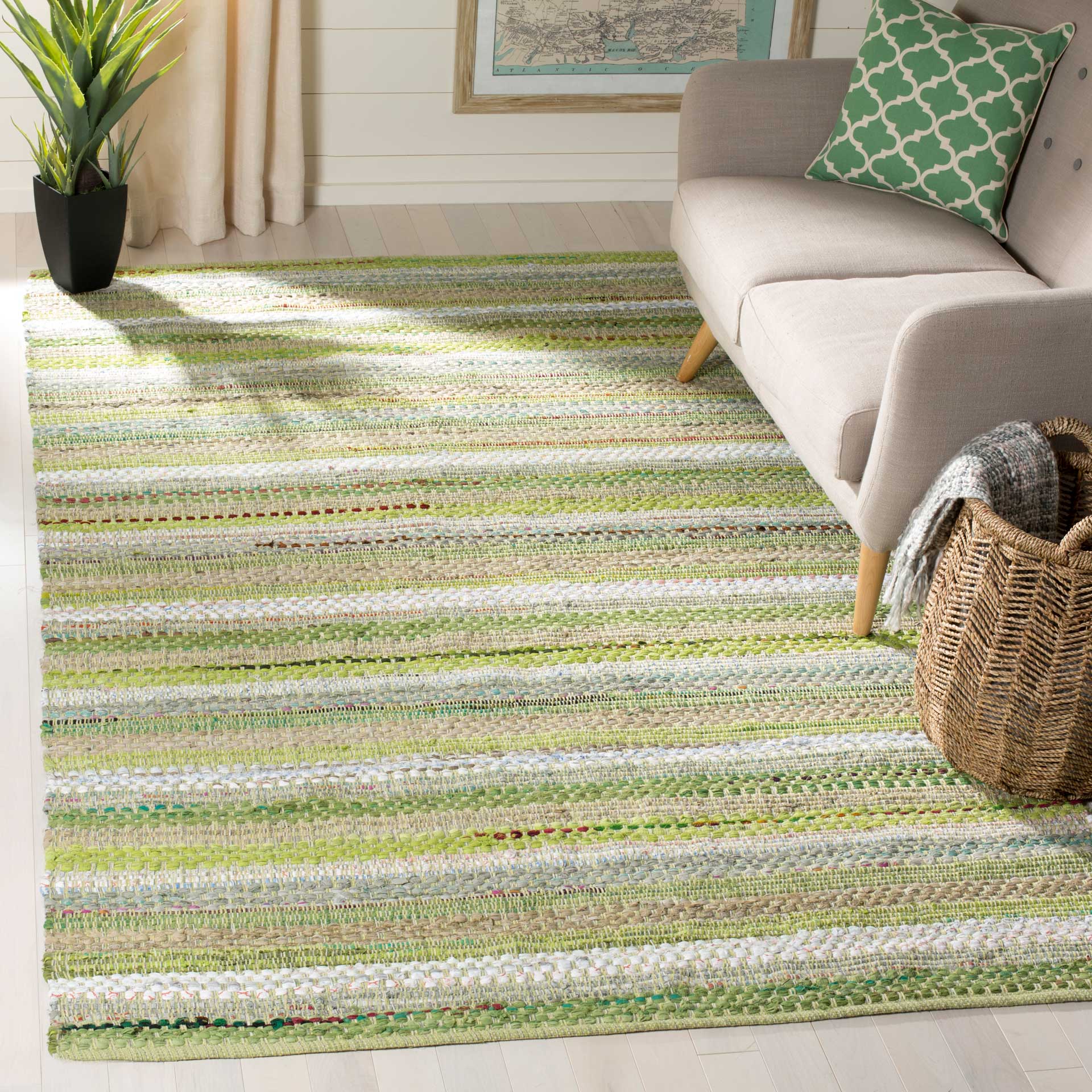 Montauk Stripe Green/Multi Area Rug - Image 6
