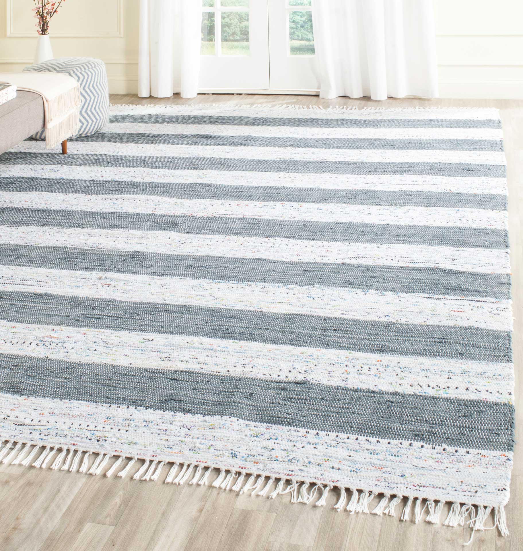 Montauk Stripe Ivory/Gray Area Rug - Image 5