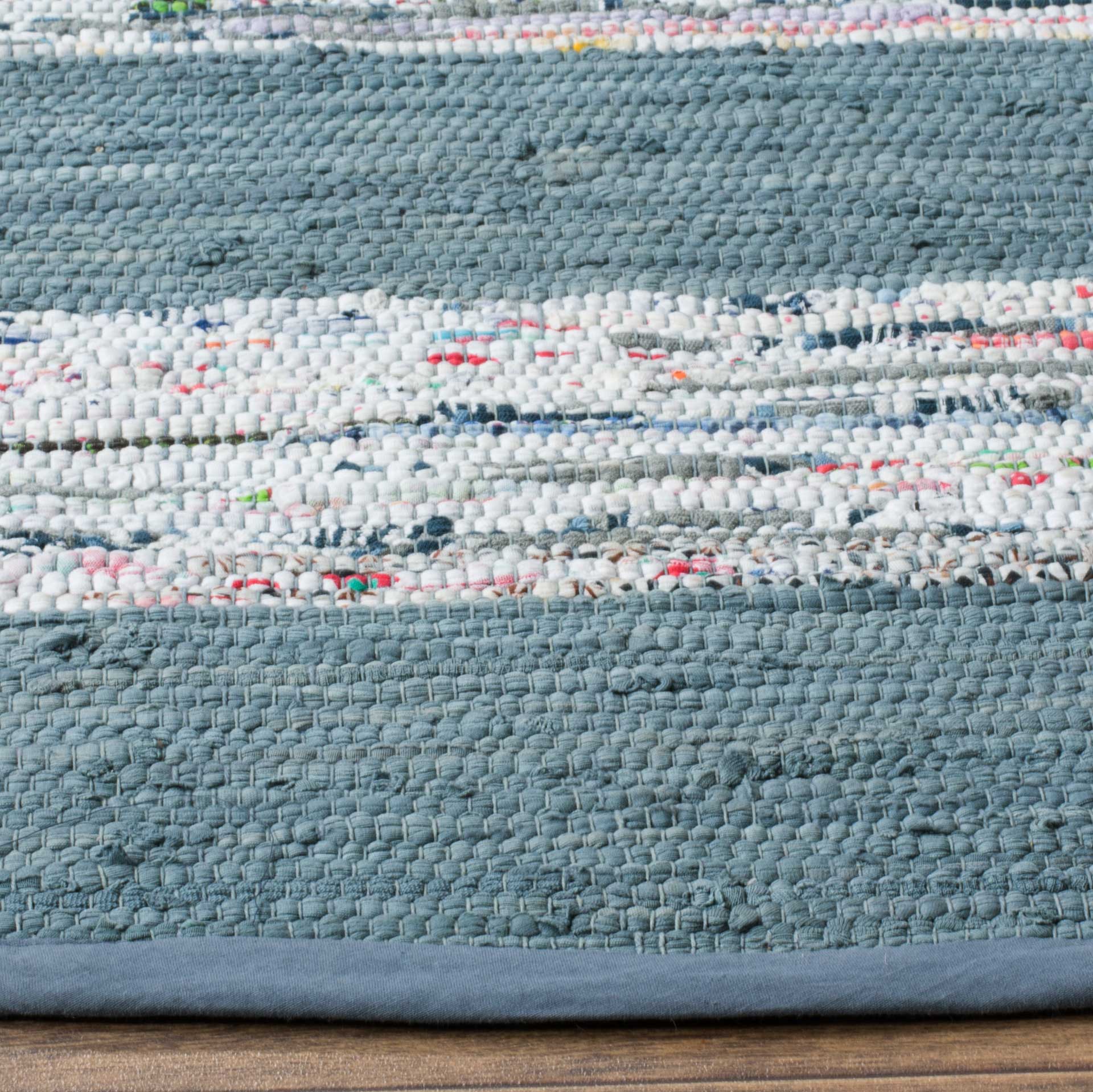 Montauk Stripe Ivory/Gray Round Rug - Image 2