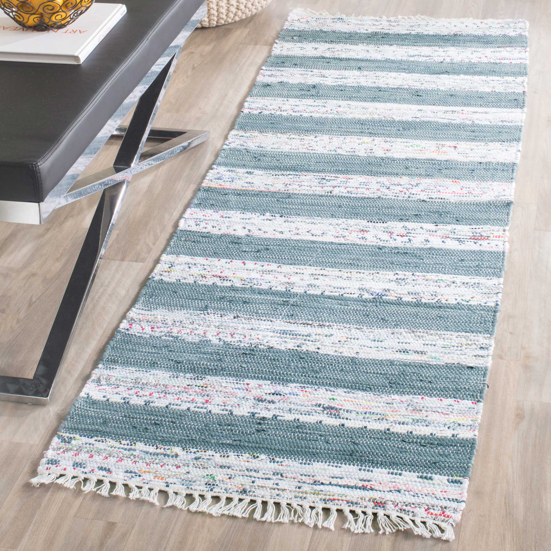 Montauk Stripe Ivory/Gray Runner Rug - Image 3