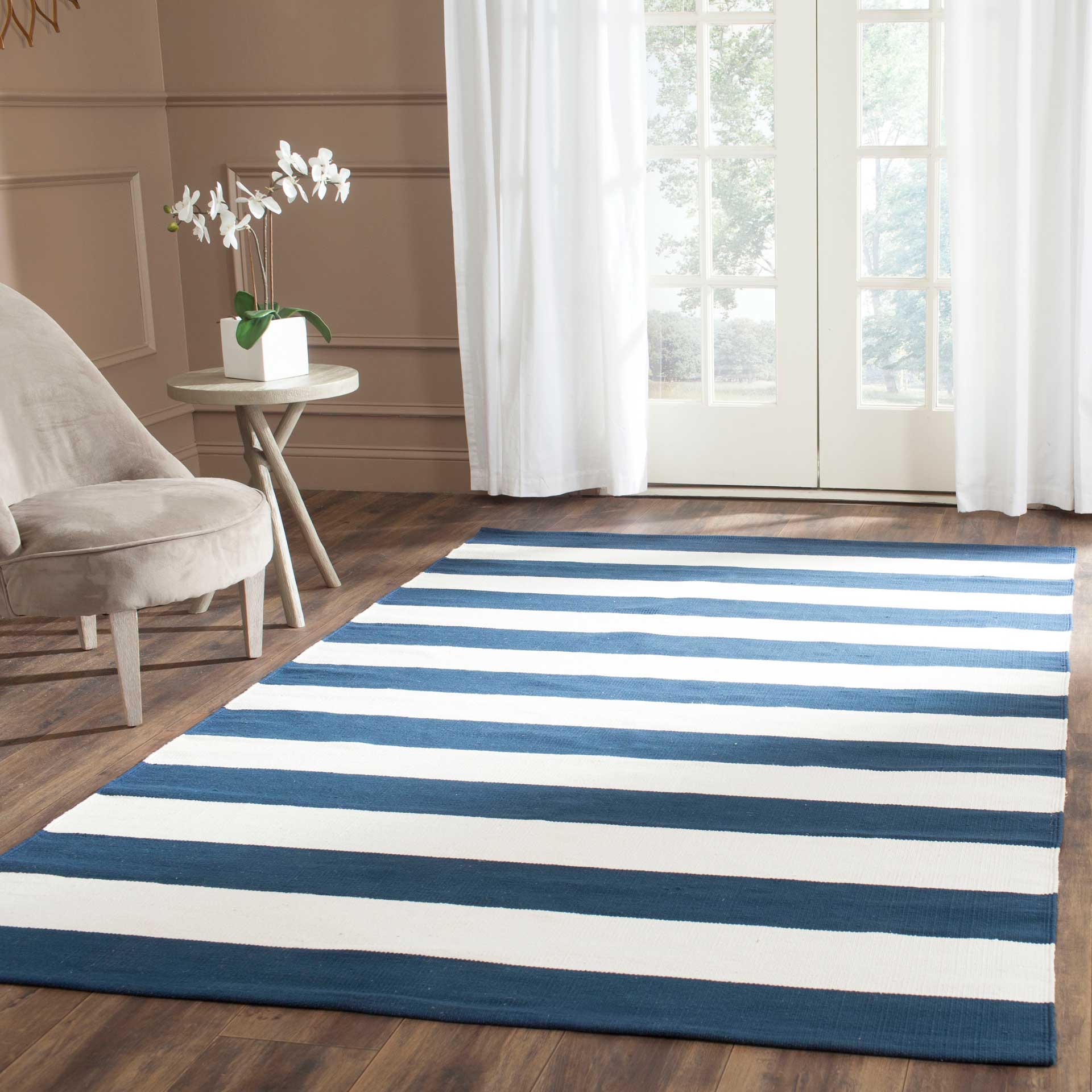 Montauk Stripe Navy/Ivory Area Rug - Image 5
