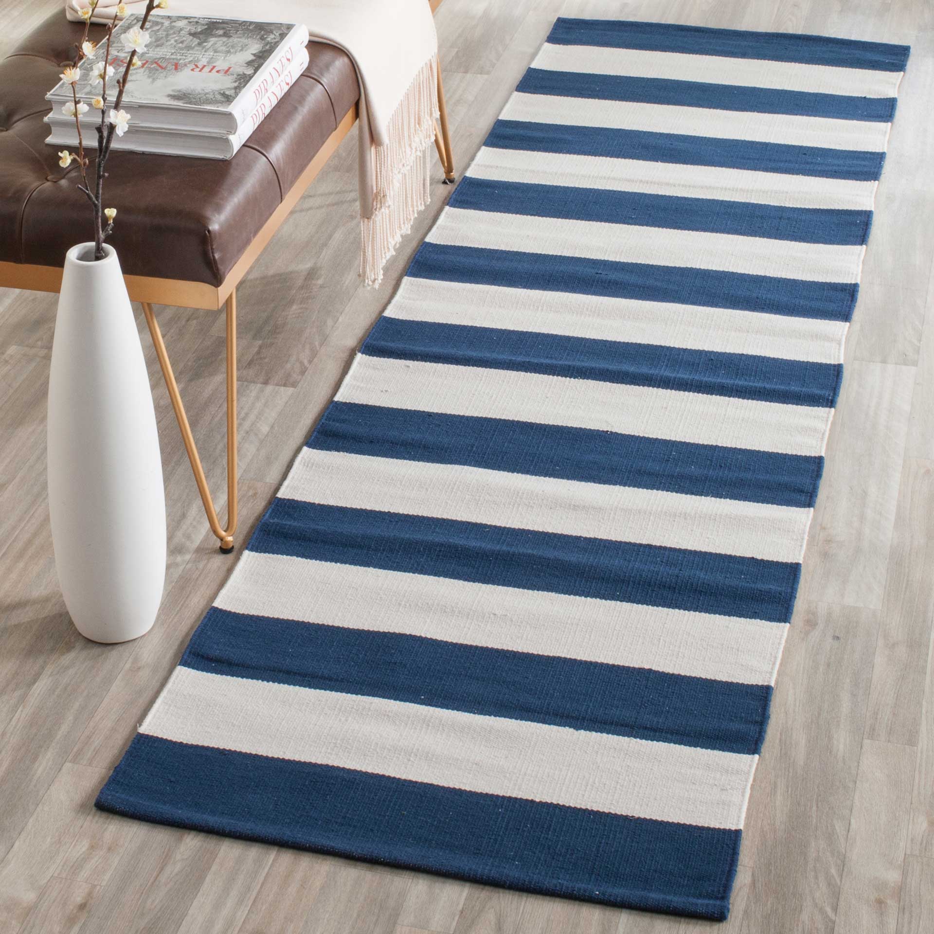 Montauk Stripe Navy/Ivory Runner Rug - Image 5