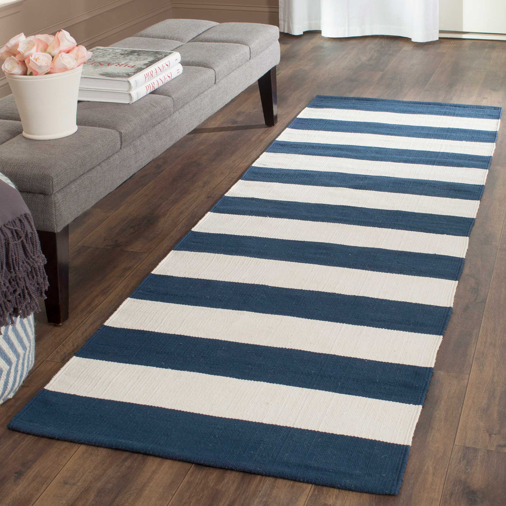 Montauk Stripe Navy/Ivory Runner Rug - Image 6