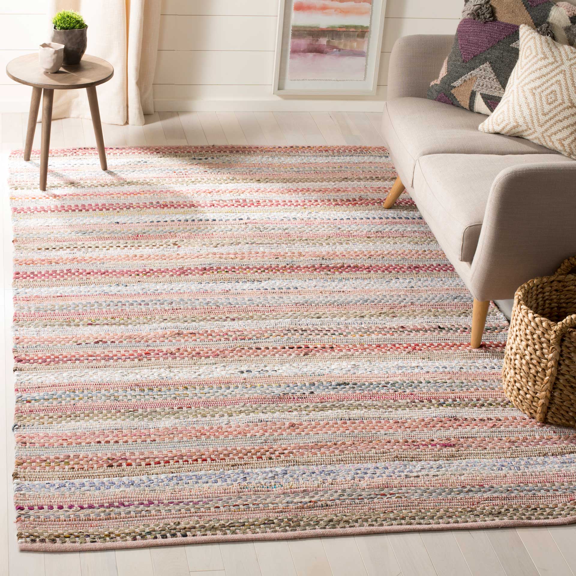 Montauk Stripe Pink/Multi Area Rug - Image 6