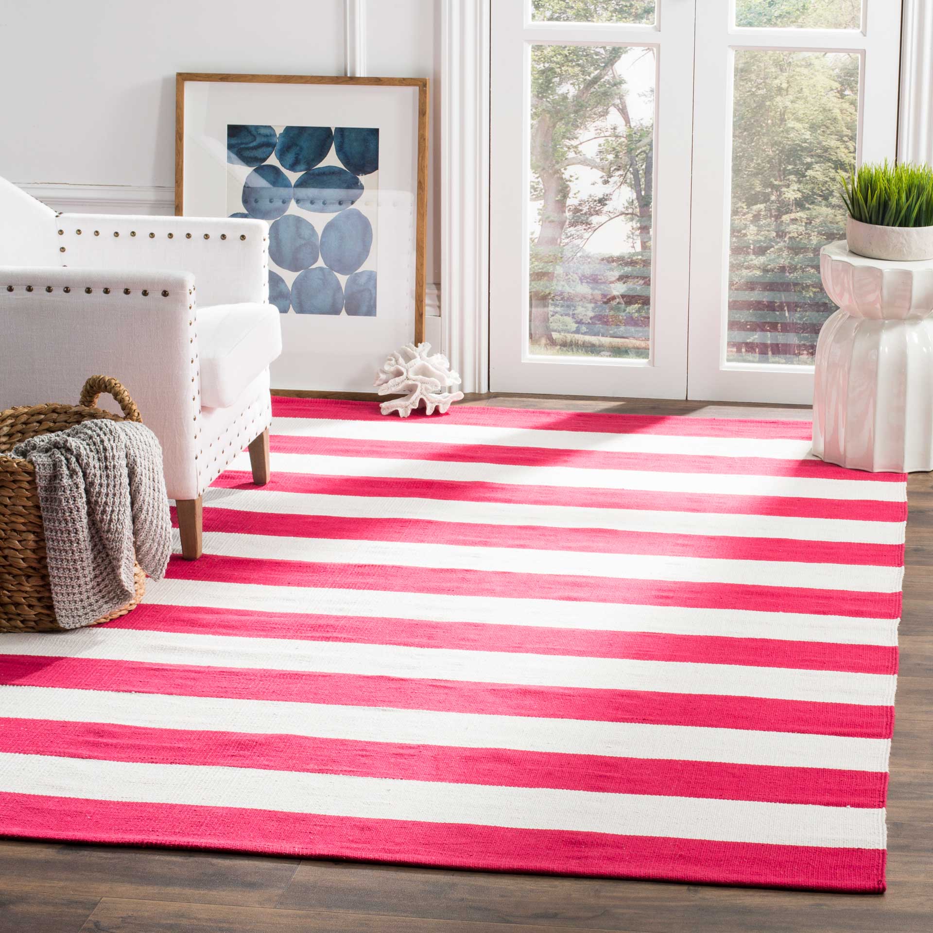Montauk Stripe Red/Ivory Area Rug - Image 7