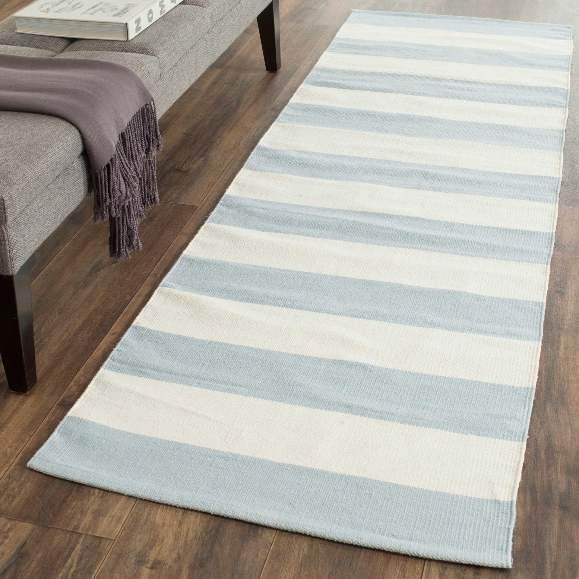 Montauk Stripe Sky Blue/Ivory Runner Rug - Image 3