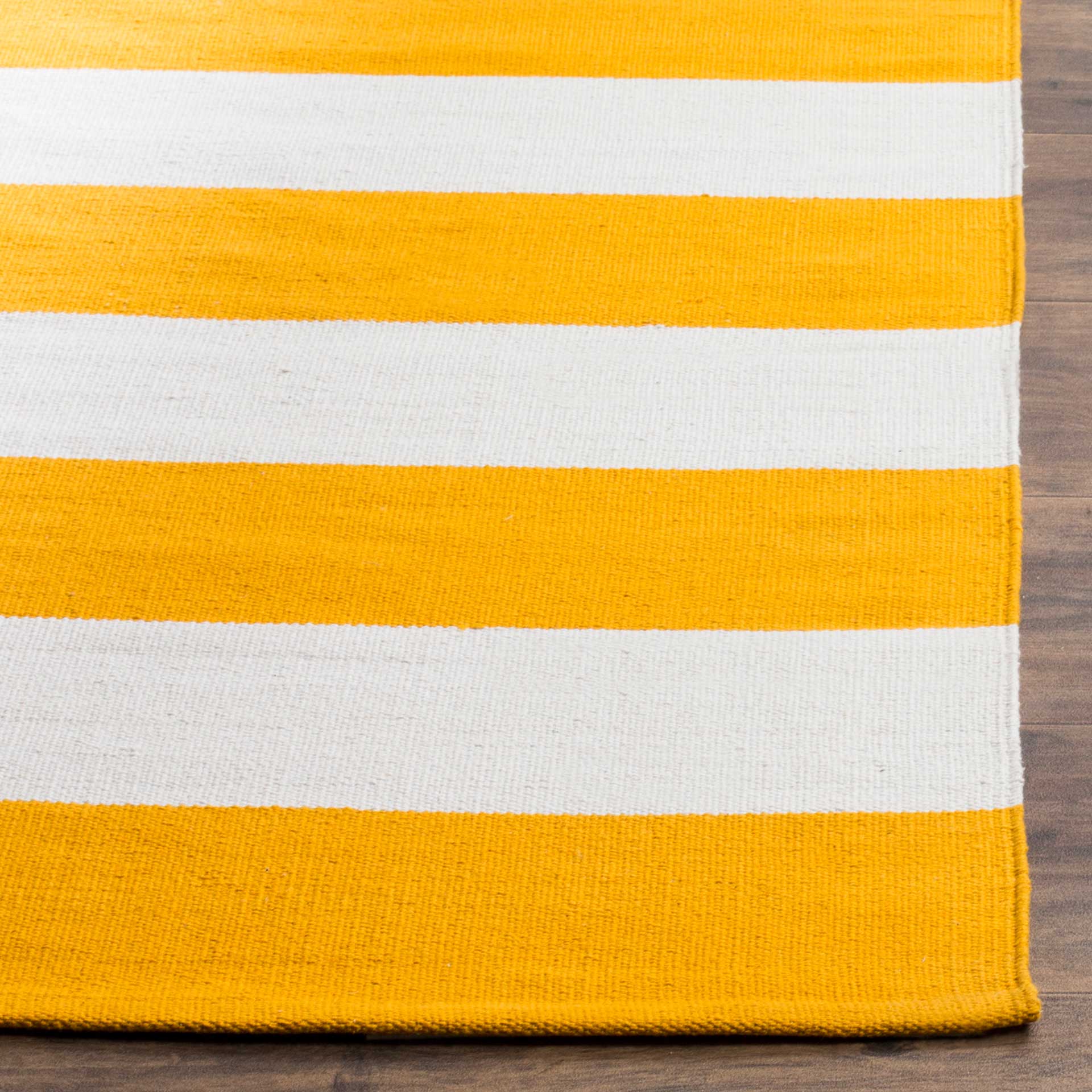 Montauk Stripe Yellow/Ivory Area Rug - Image 4