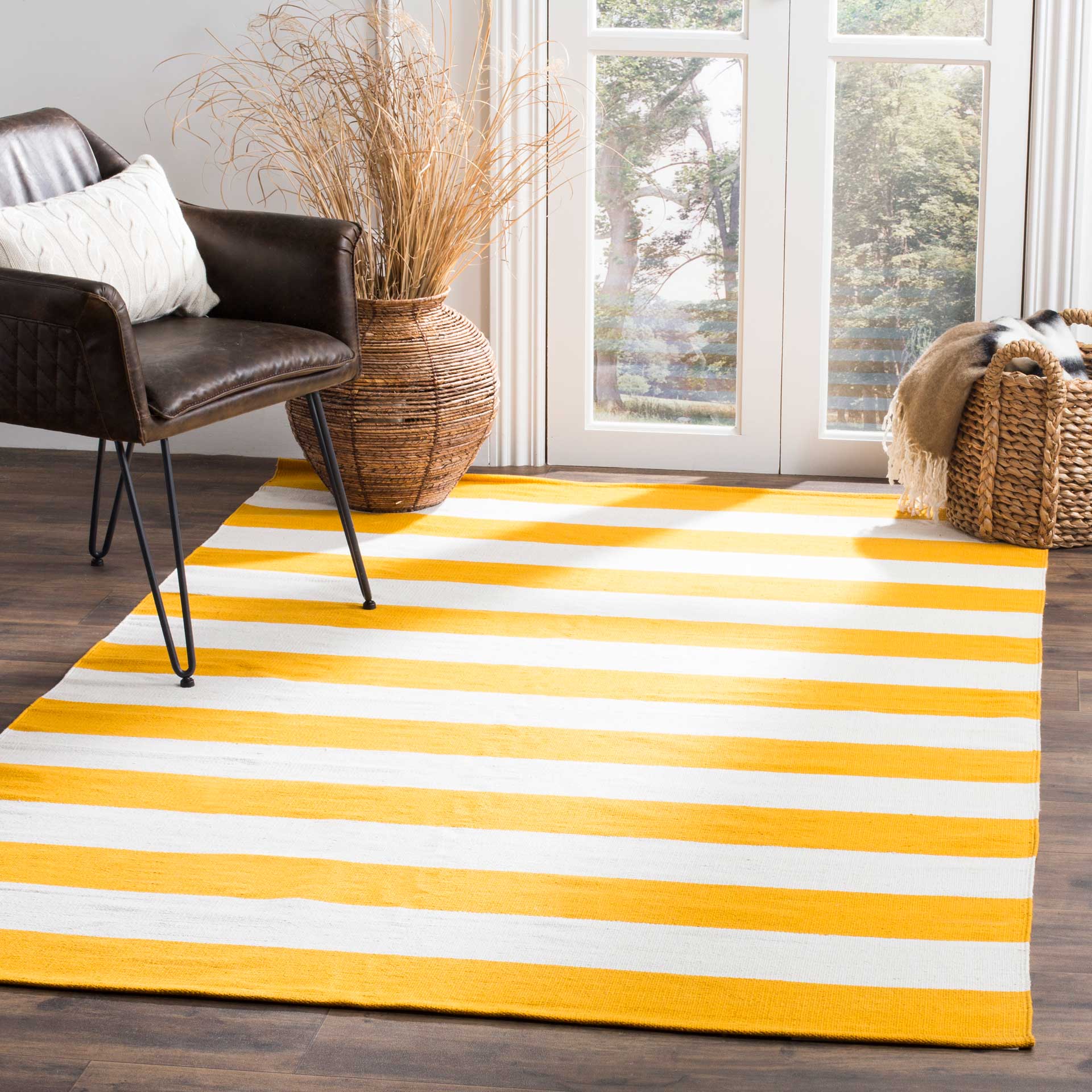 Montauk Stripe Yellow/Ivory Area Rug - Image 5