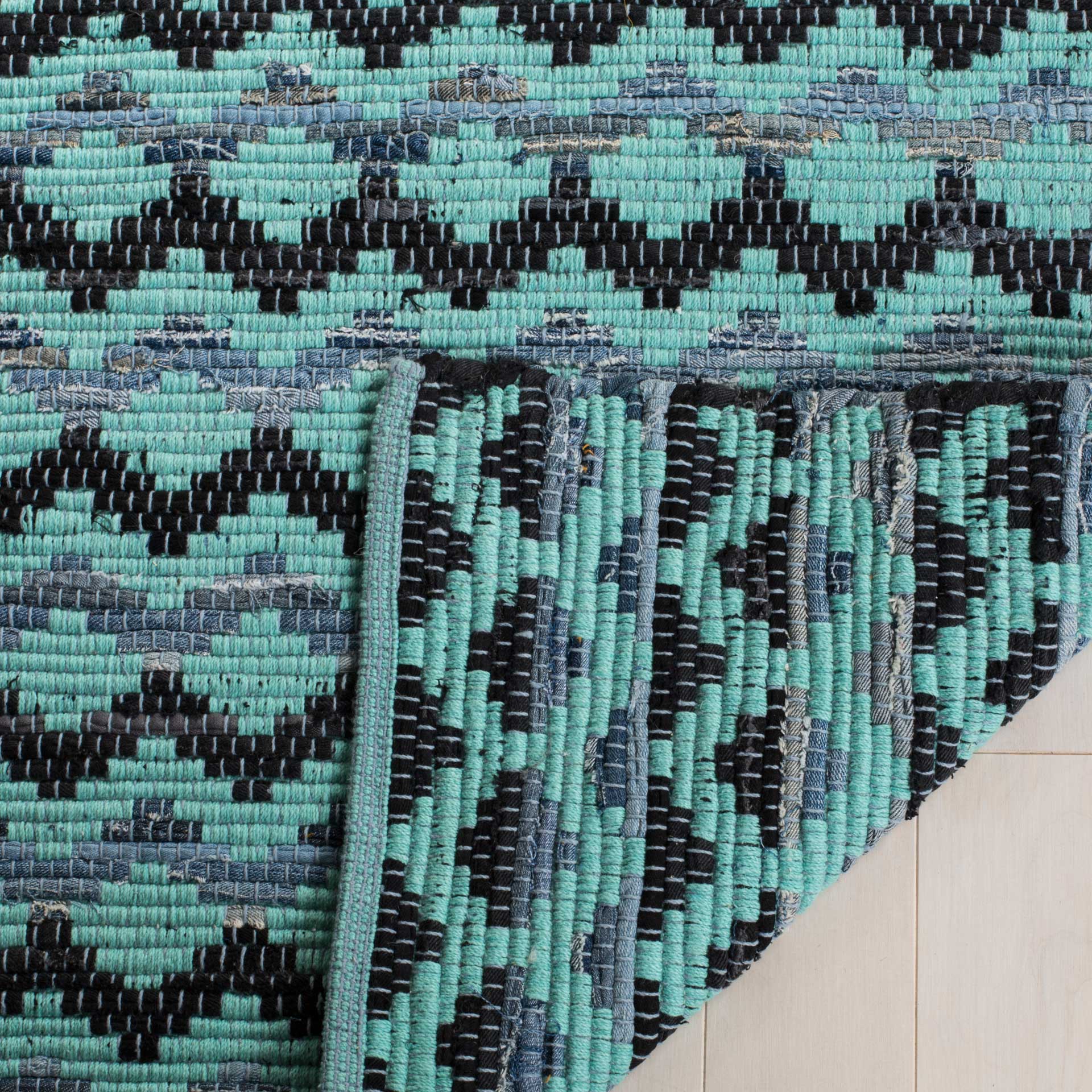 Montauk Turquoise/Blue/Black Area Rug - Image 6