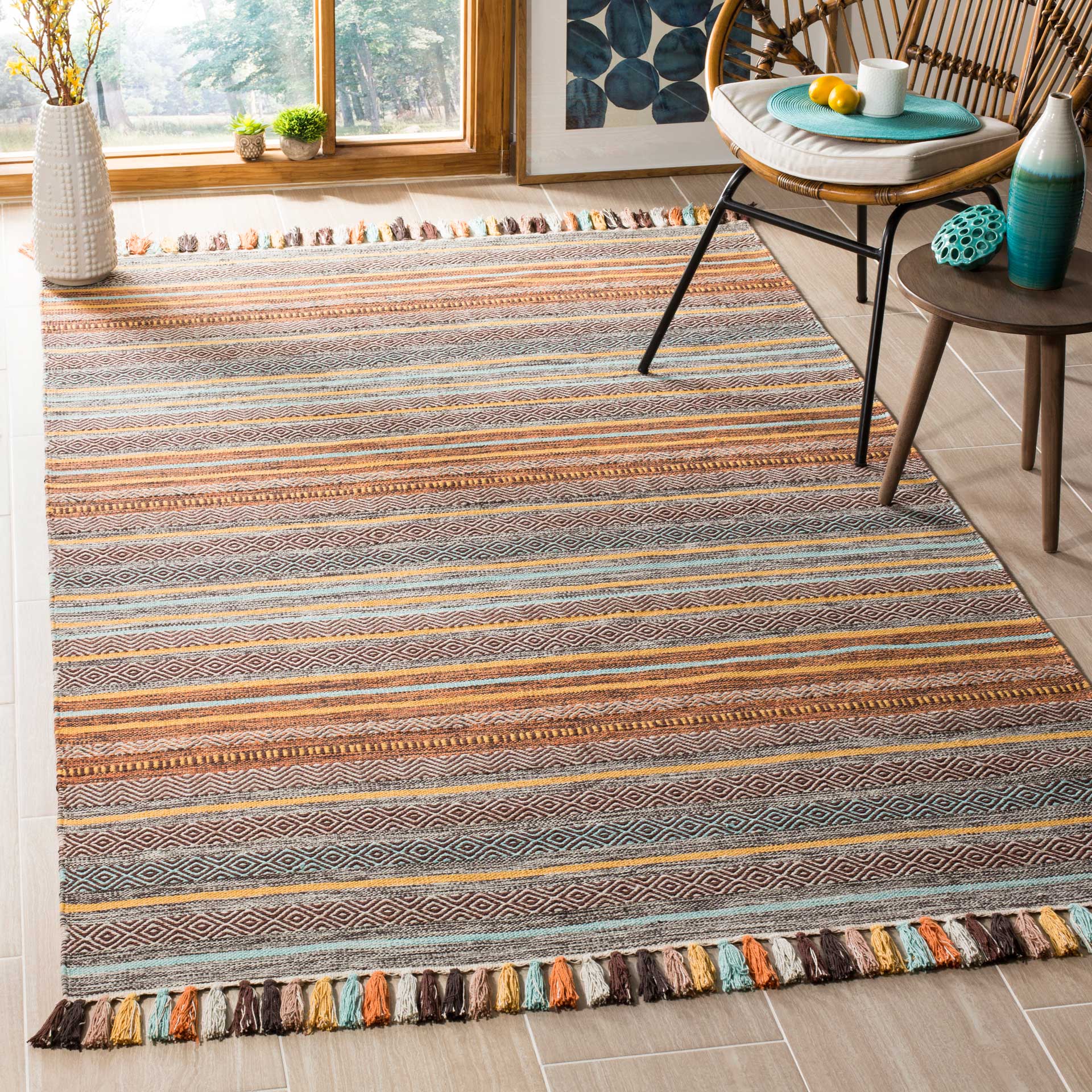 Montauk Turquoise/Brown Area Rug - Image 8