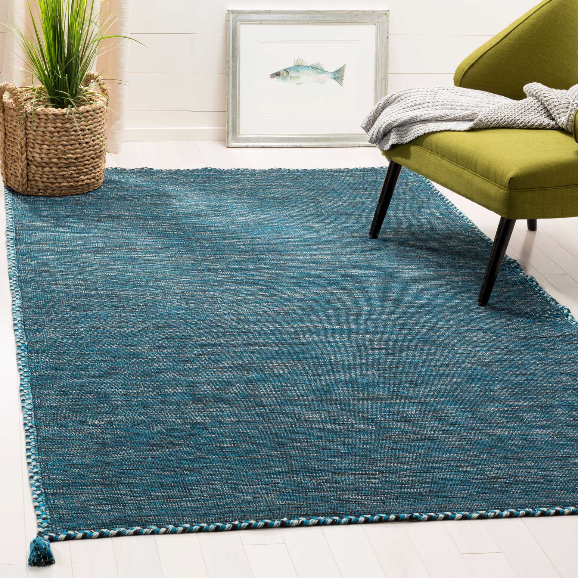 Montauk Washed Blue/Black Area Rug - Image 5