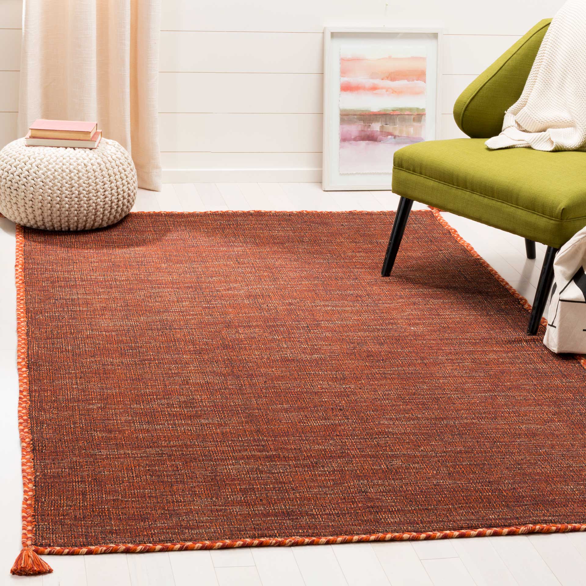 Montauk Washed Orange/Black Area Rug - Image 5