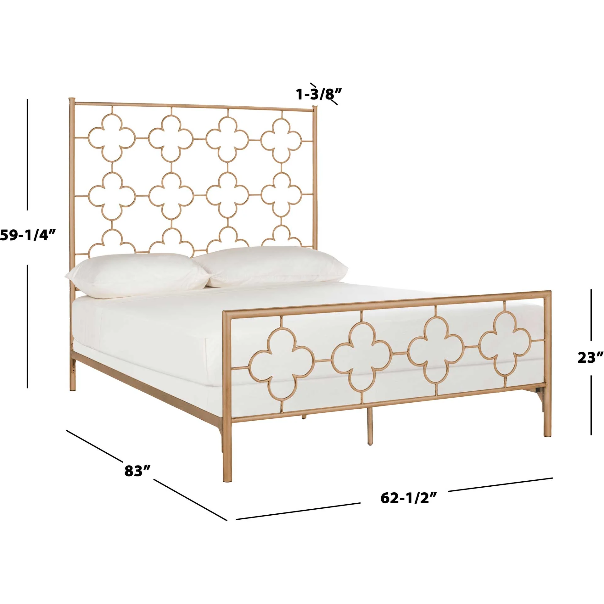 Moon Lattice Metal Bed Antique Gold - Image 6
