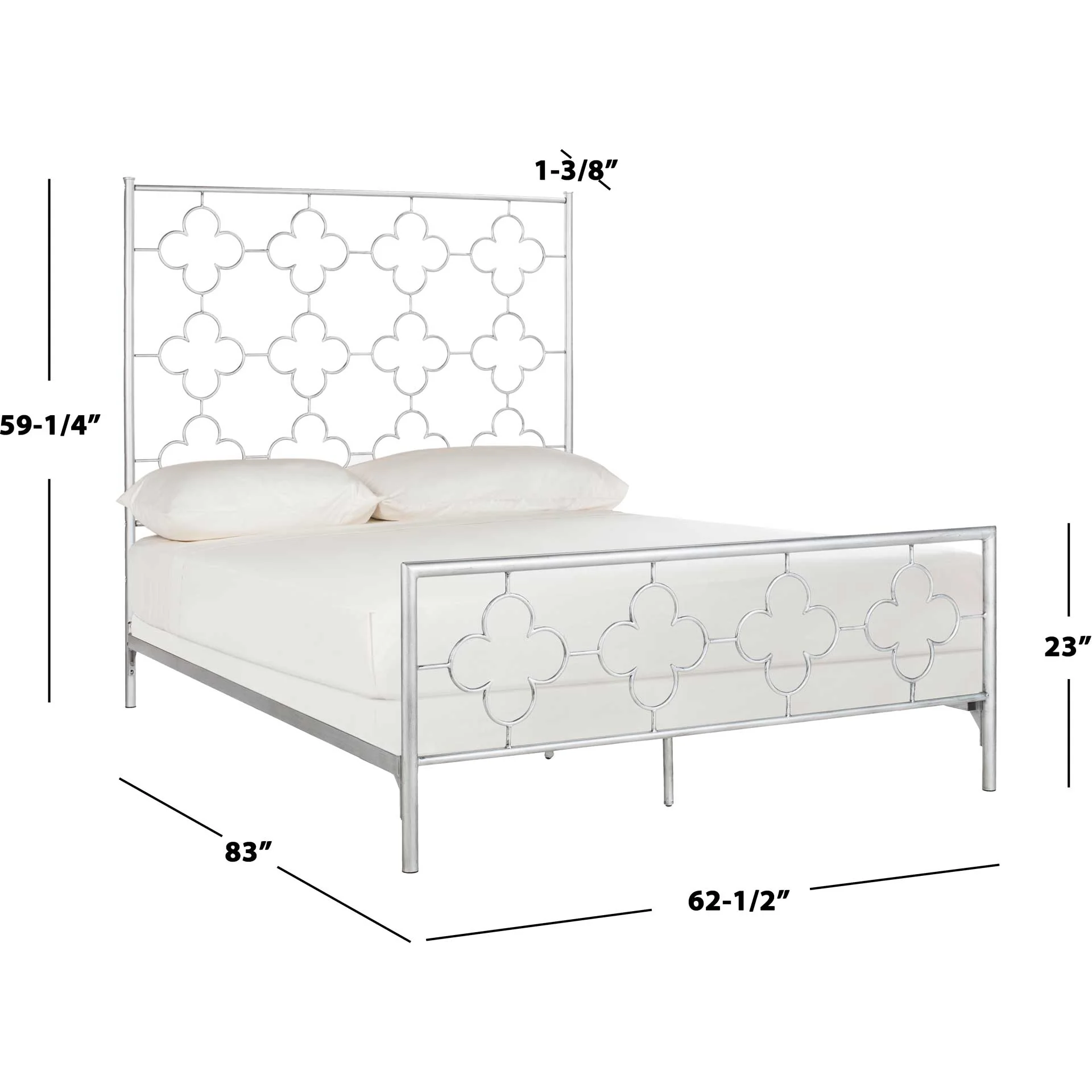 Moon Lattice Metal Bed Antique Silver - Image 6