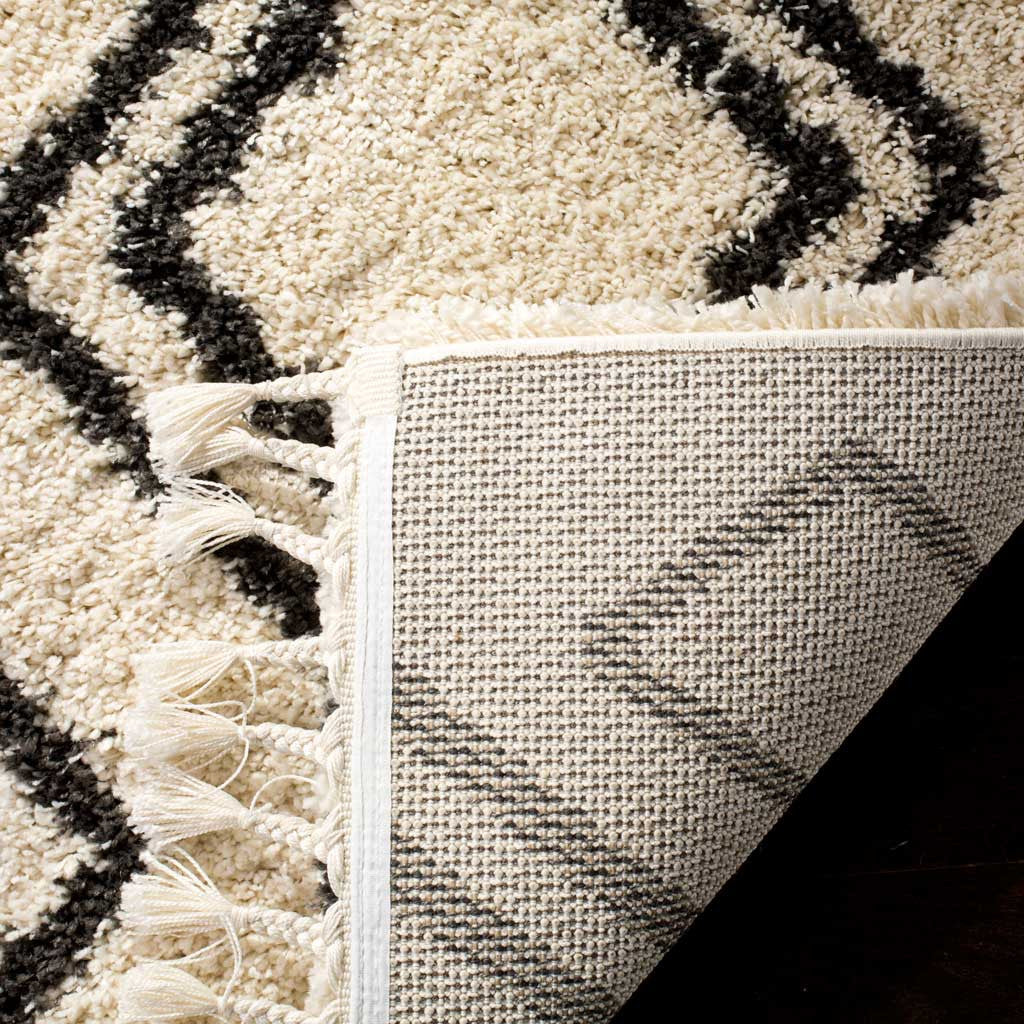 Moroccan Fringe Shag Cream/Charcoal Area Rug - Image 5
