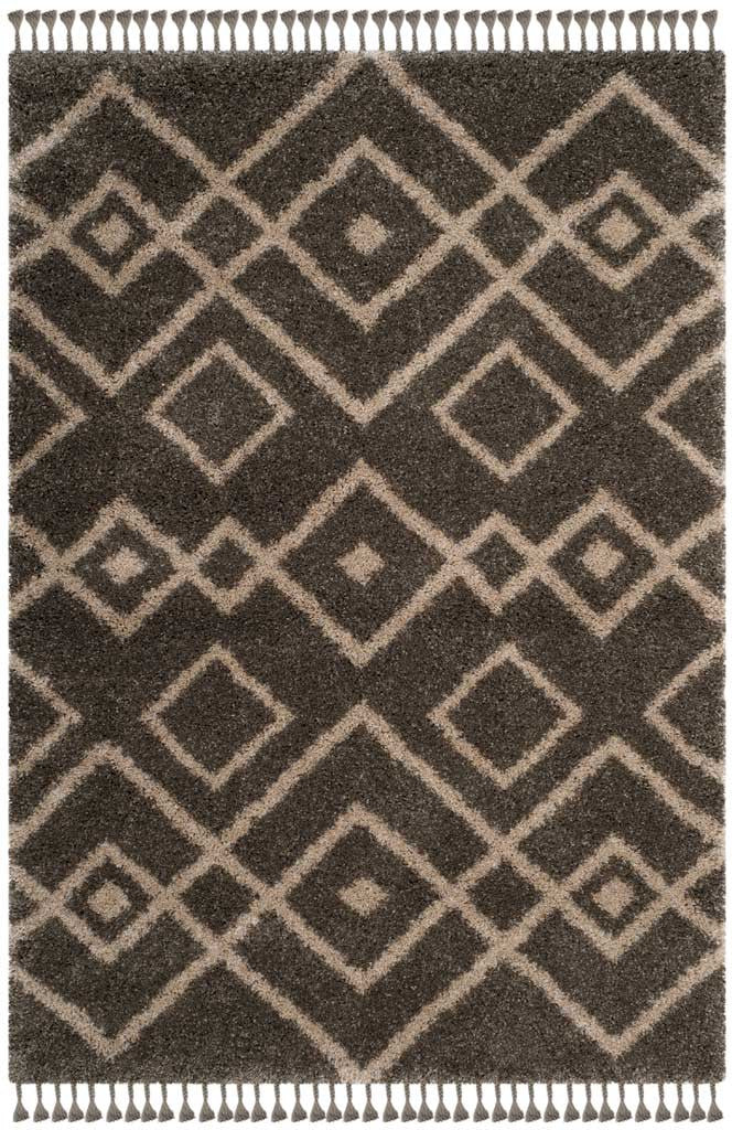 Moroccan Fringe Shag Gray/Cream Area Rug - Image 2
