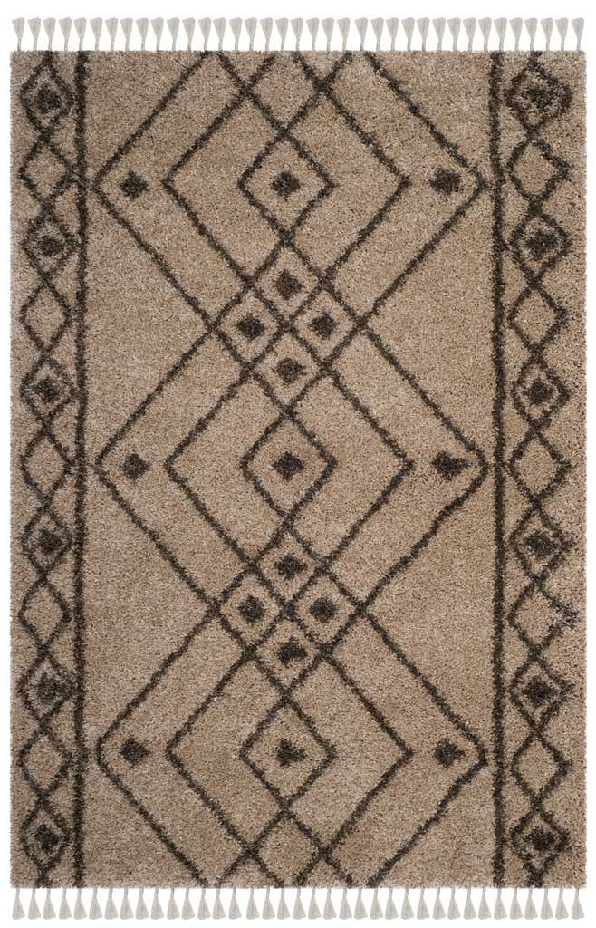 Moroccan Fringe Shag Mushroom/Gray Area Rug - Image 2