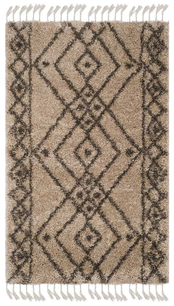Moroccan Fringe Shag Mushroom/Gray Area Rug - Image 3