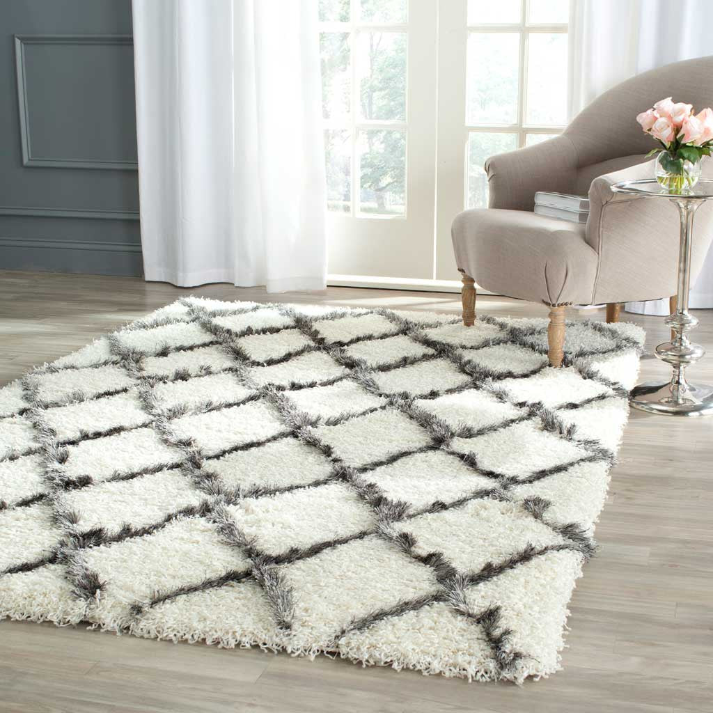 Moroccan Shag Ivory/Gray Area Rug - Image 7