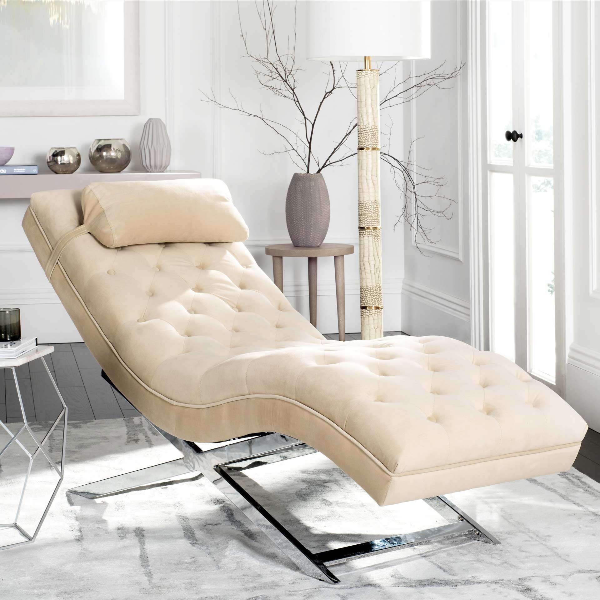 Morph Chaise With Headrest Pillow Beige - Image 8