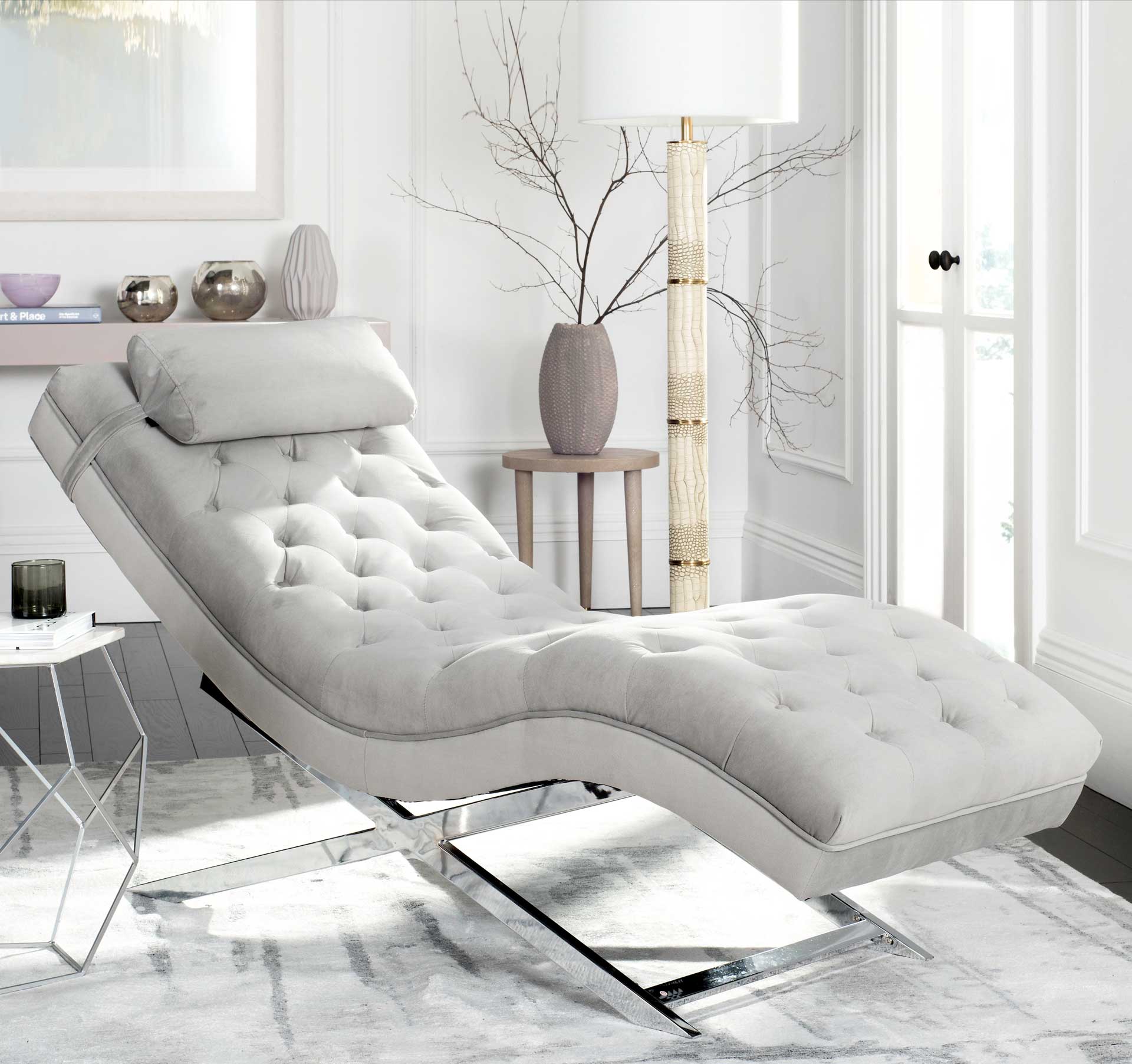 Morph Chaise With Headrest Pillow Gray - Image 8