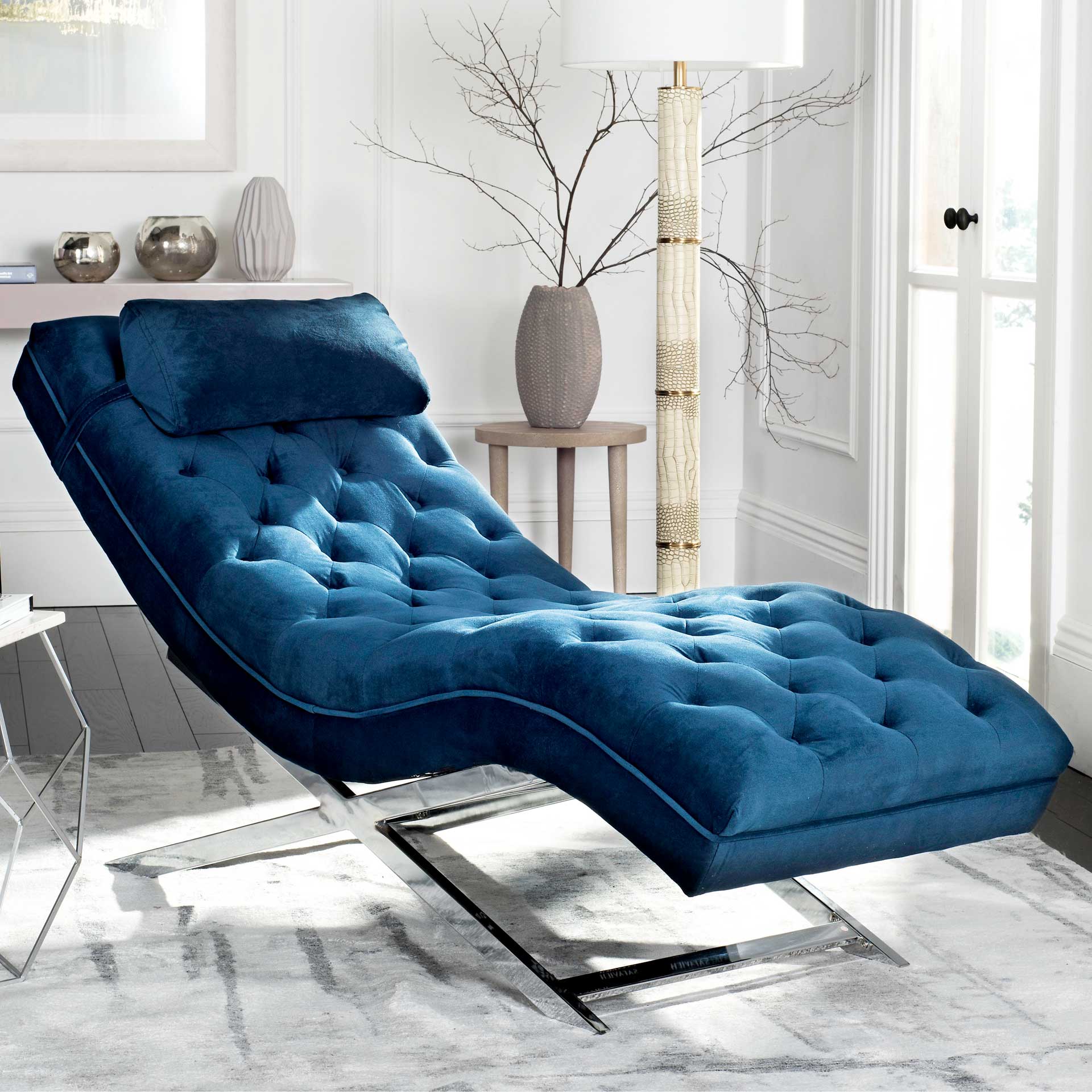 Morph Chaise With Headrest Pillow Navy - Image 8