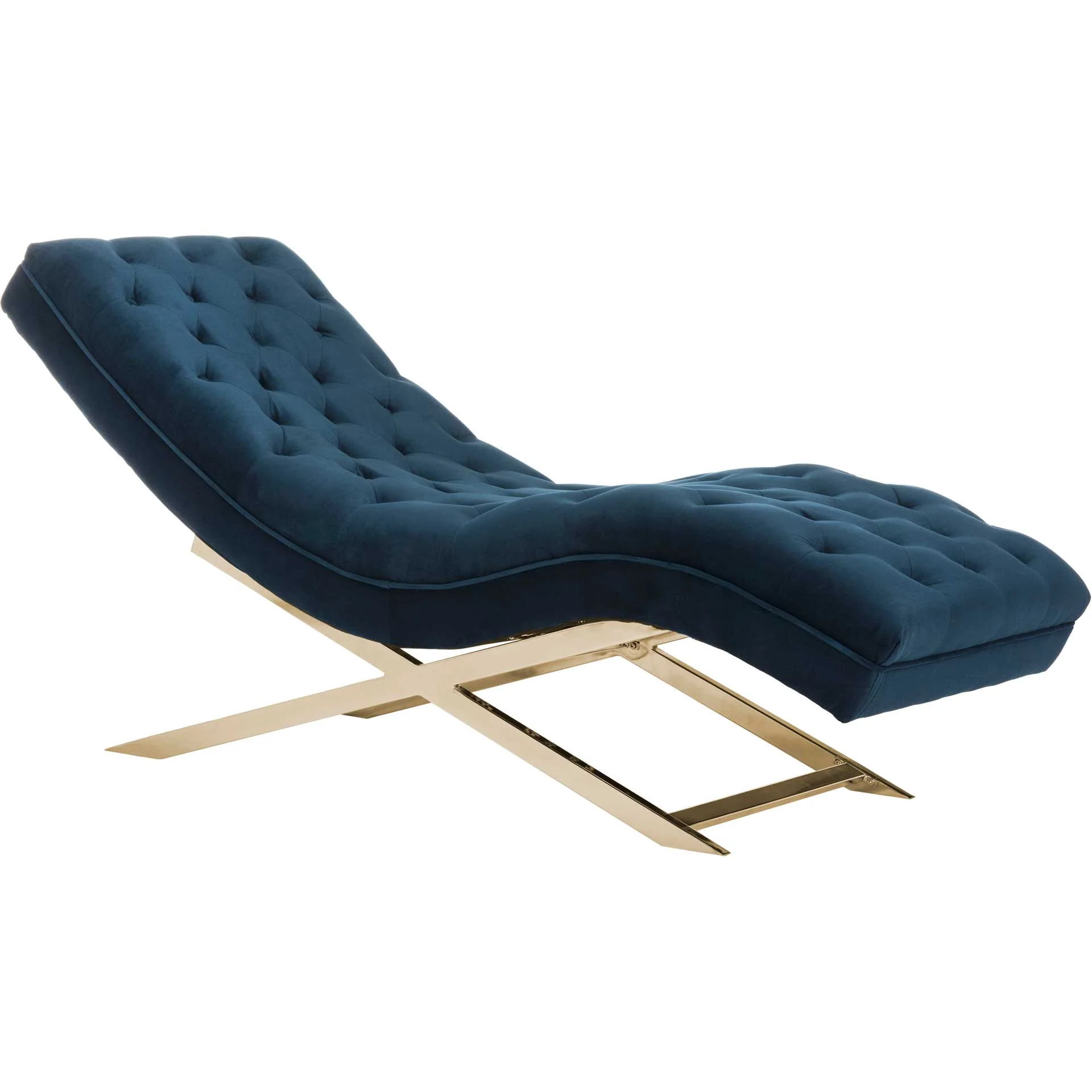 Morph Chaise With Headrest Pillow Navy/Gold - Image 3