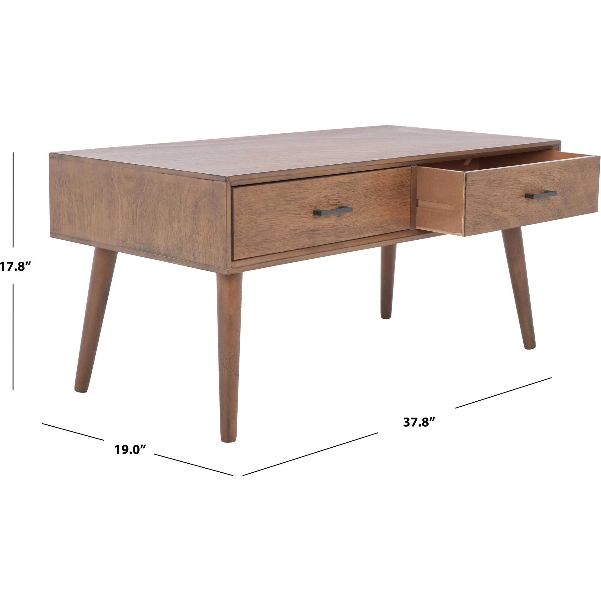 Morris 2 Drawer Coffee Table Brown - Image 9