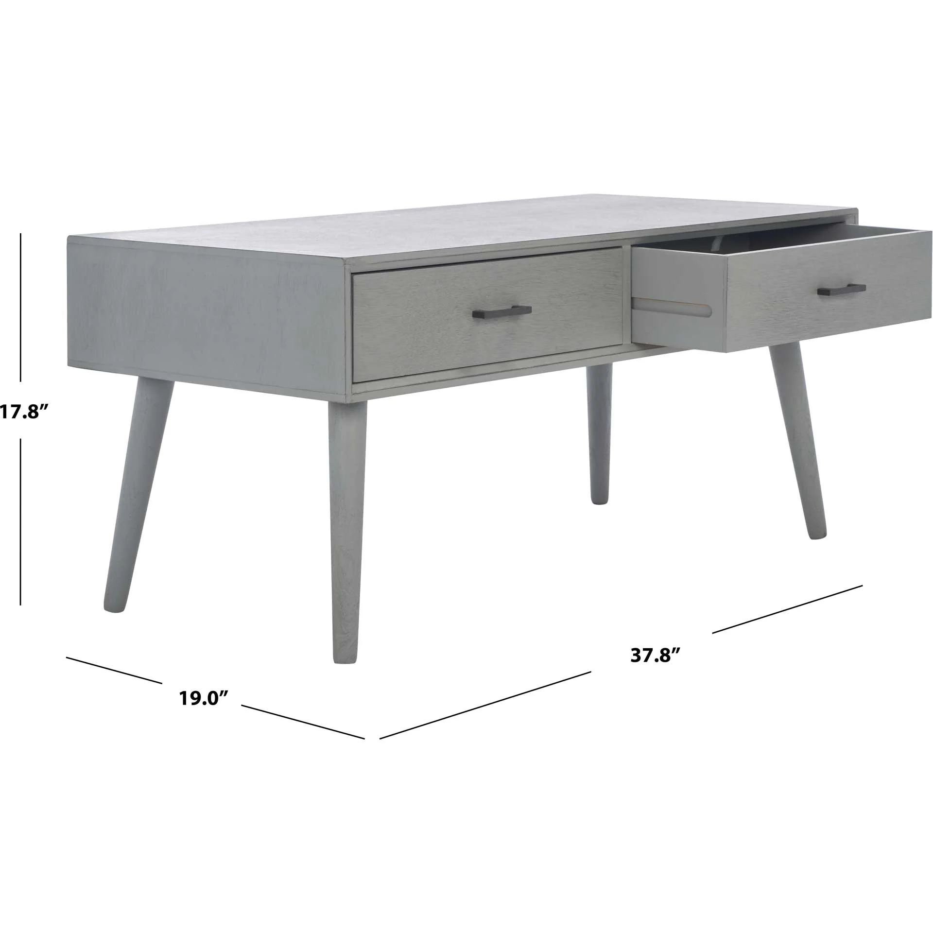 Morris 2 Drawer Coffee Table Distressed Gray - Image 9