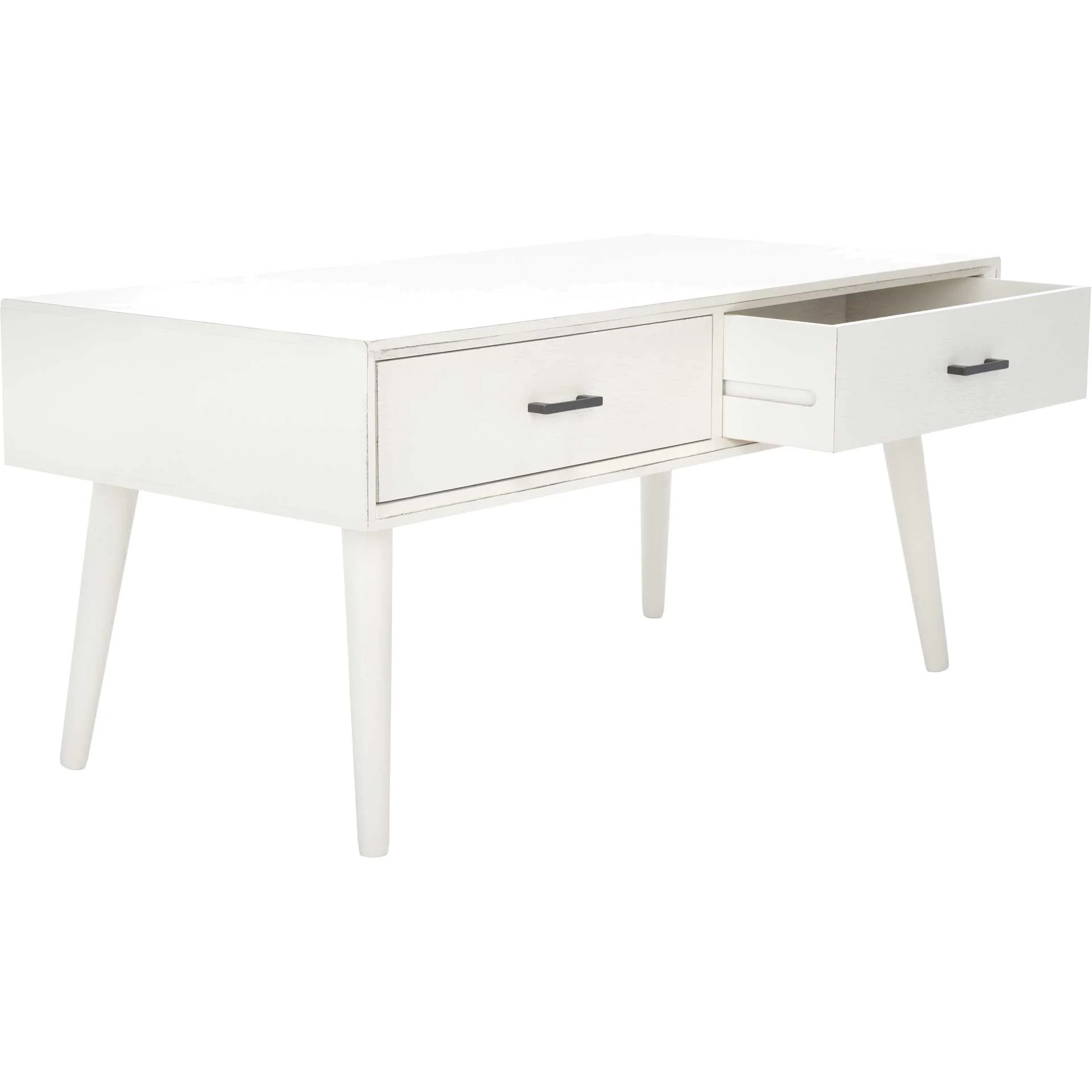Morris 2 Drawer Coffee Table Distressed White - Image 2
