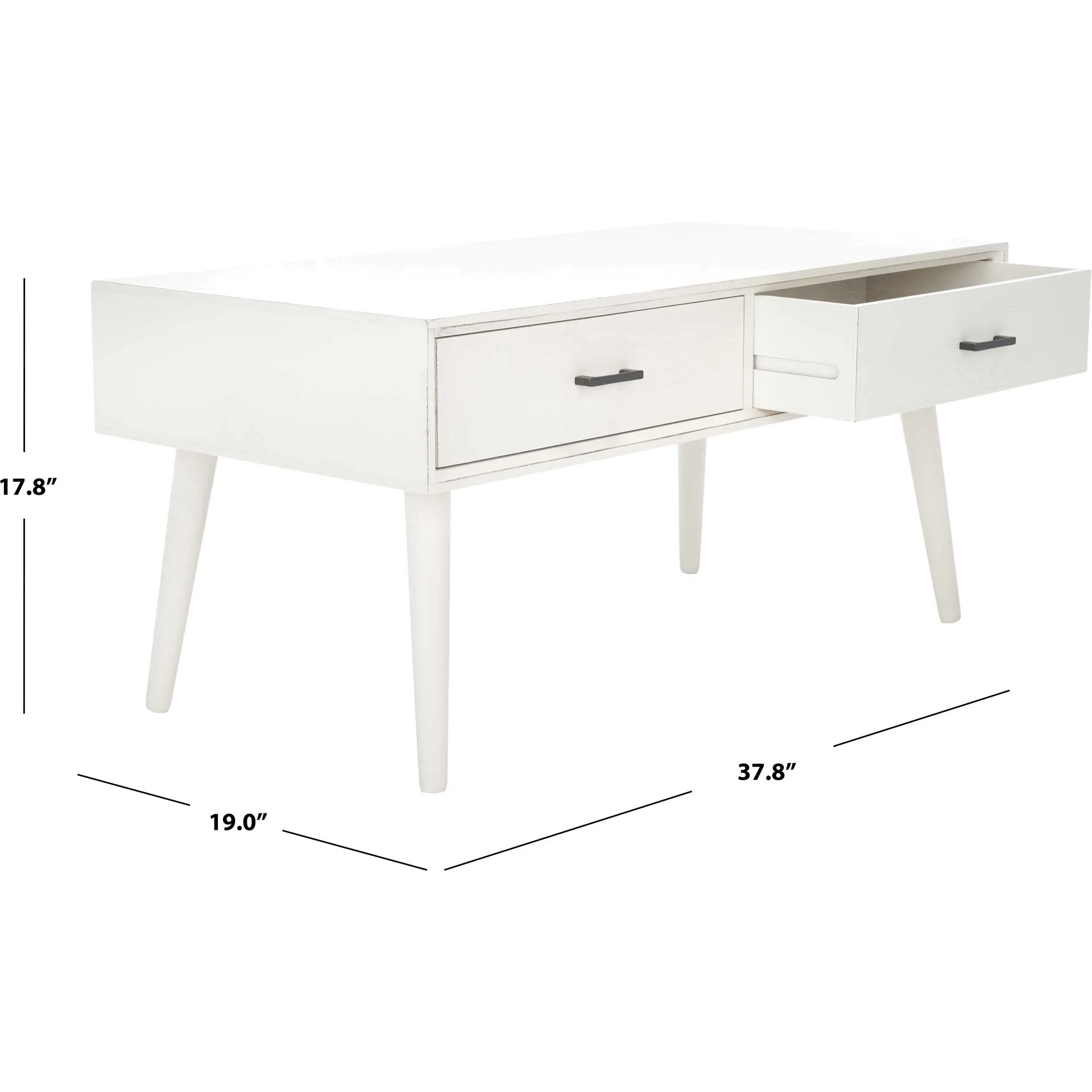 Morris 2 Drawer Coffee Table Distressed White - Image 9
