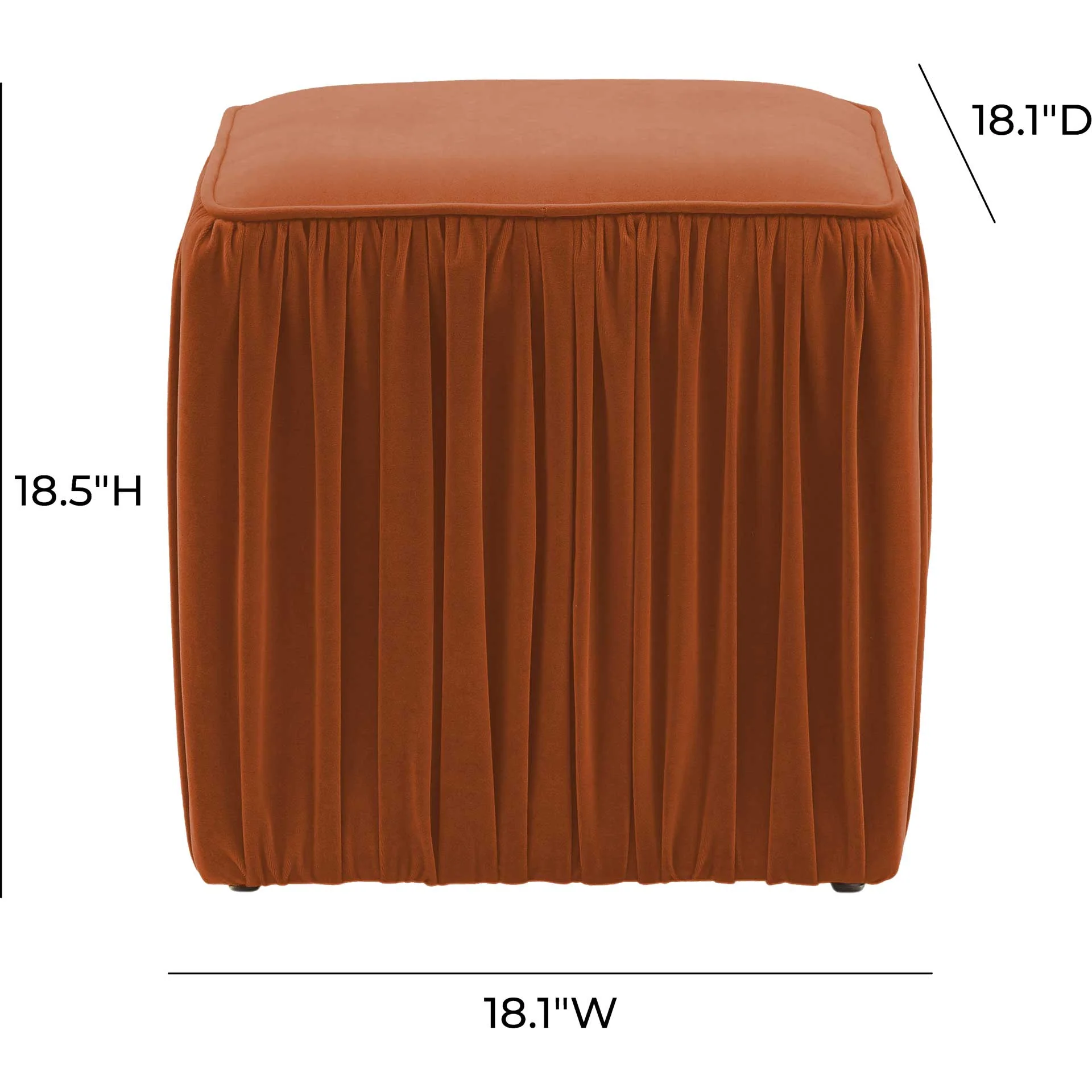 Moshe Pleated Ottoman Cognac - Image 6