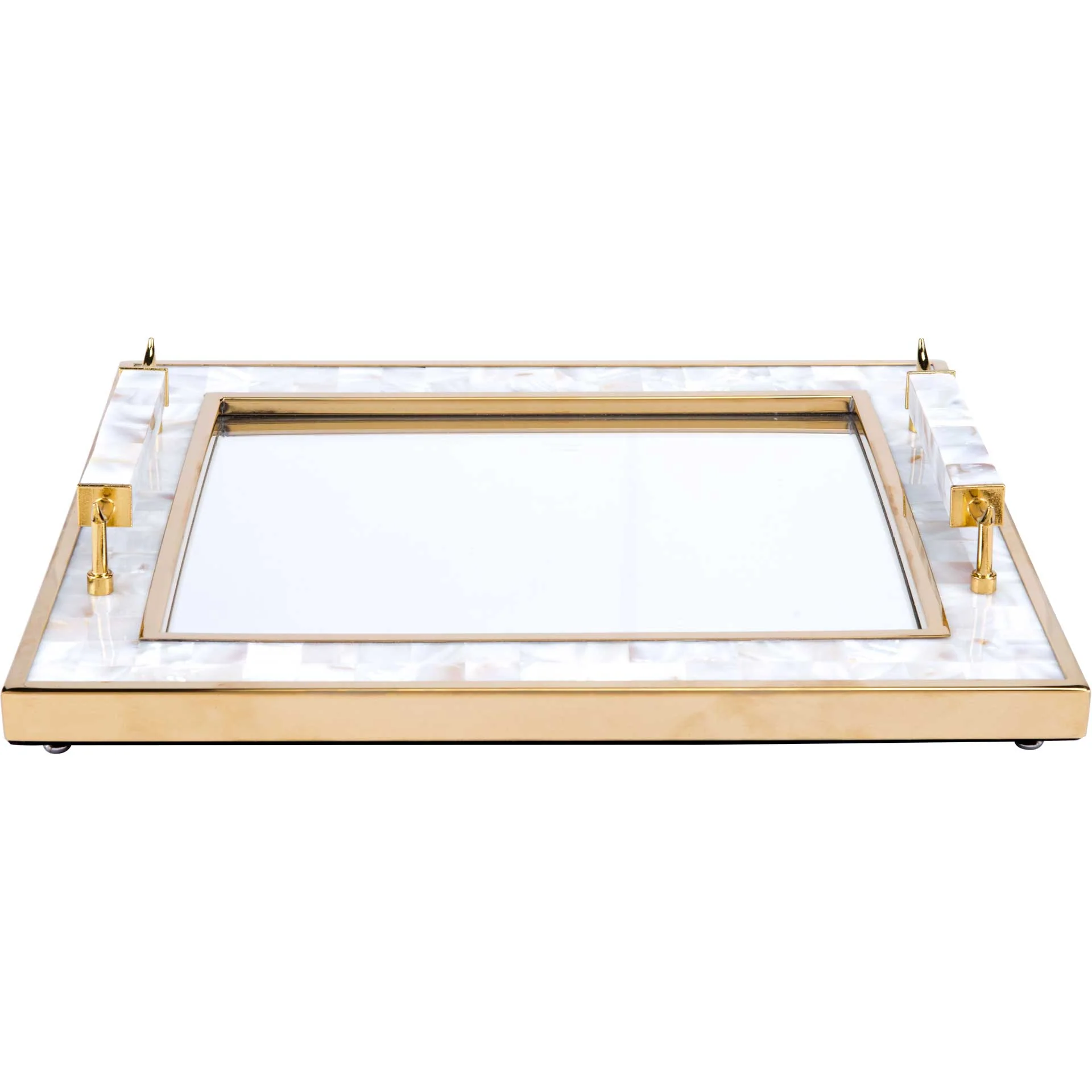 Mother of Pearl Horn Handle Tray White - Image 3