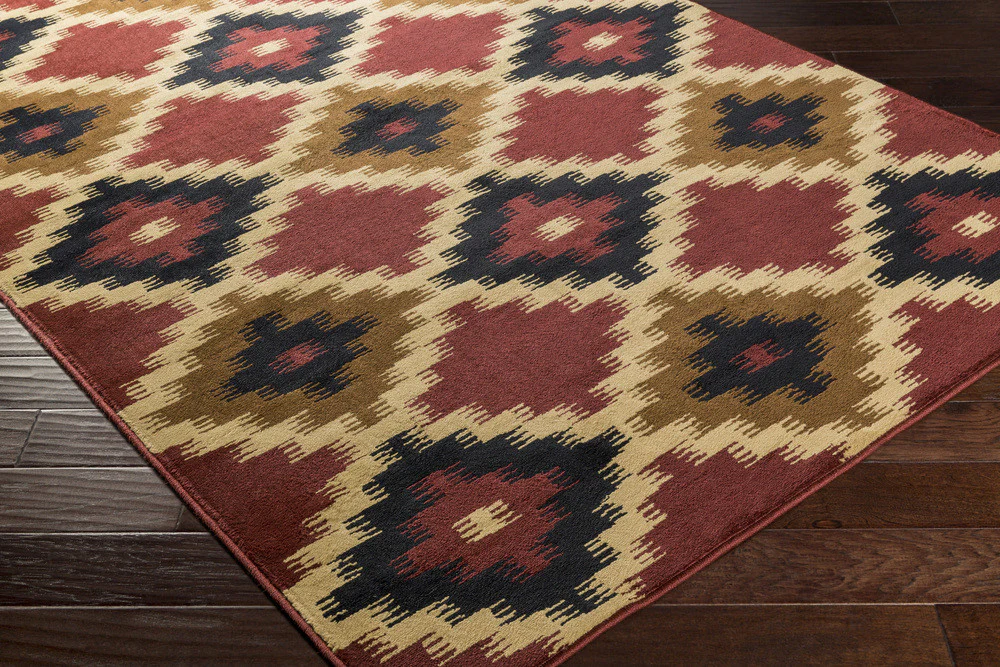 Mountain Home Burgundy/Black/Tan Area Rug - Image 2