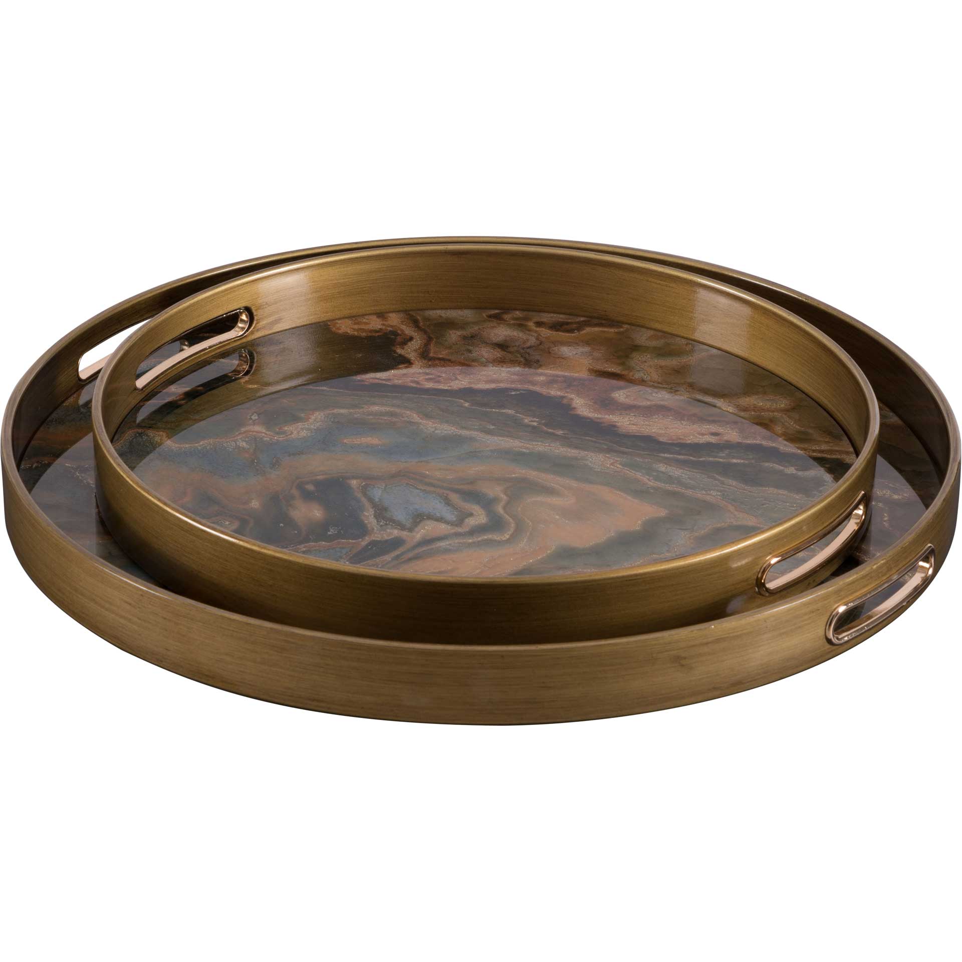 Mundi Tray Green Geode (Set of 2) - Image 3