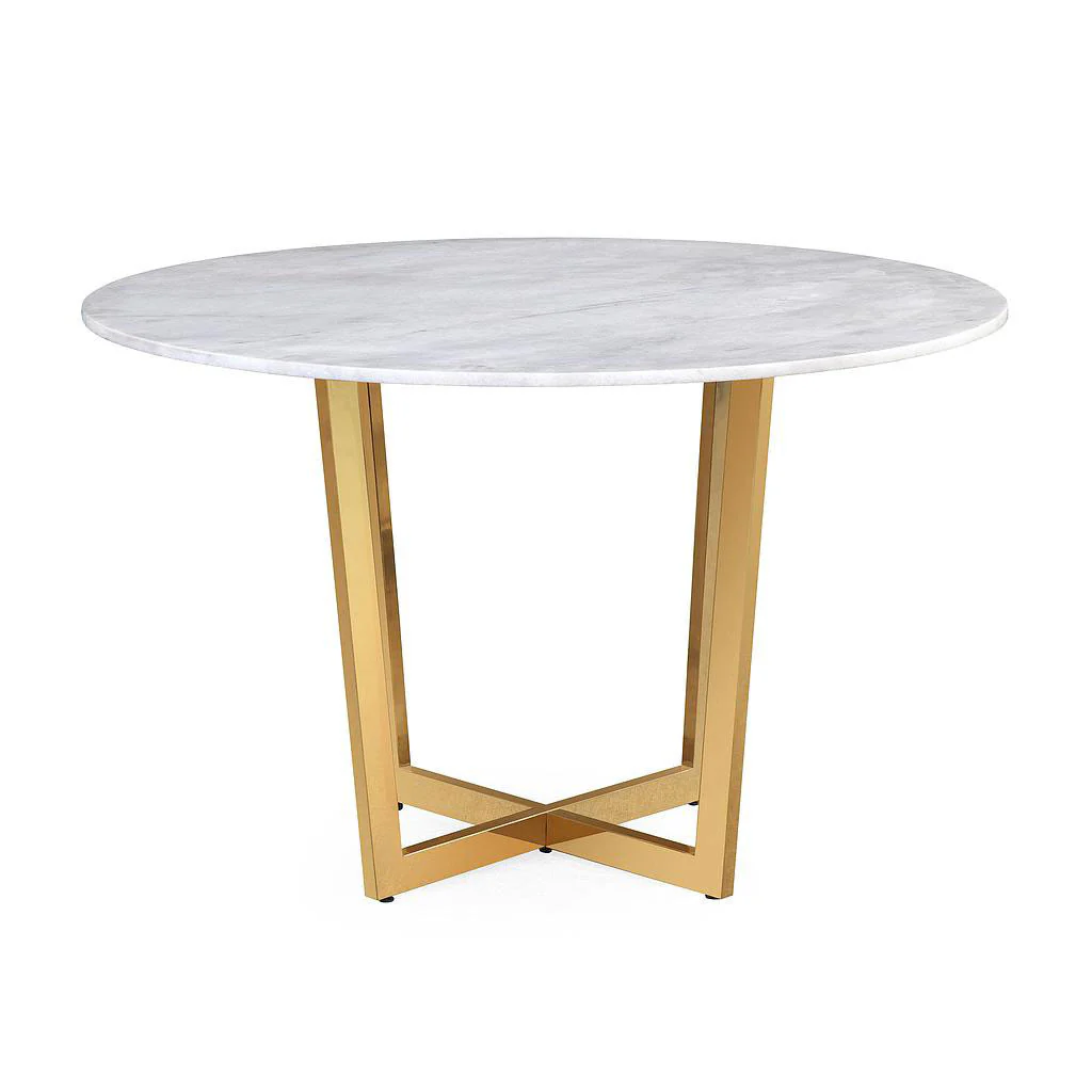 Munford Marble Dining Table White - Image 4