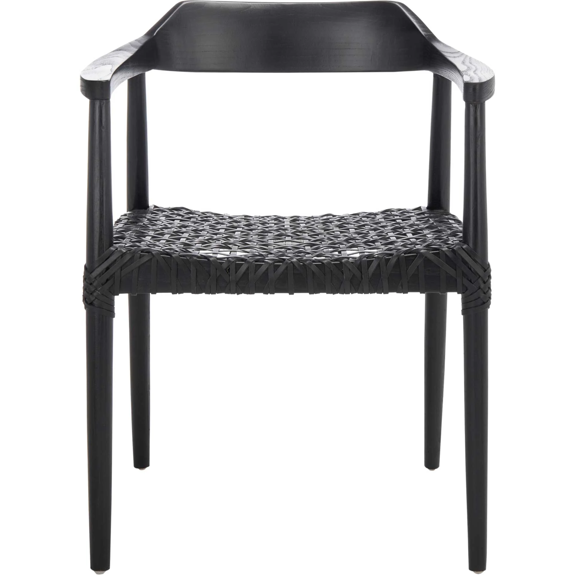 Murray Leather Woven Accent Chair Black - Image 2
