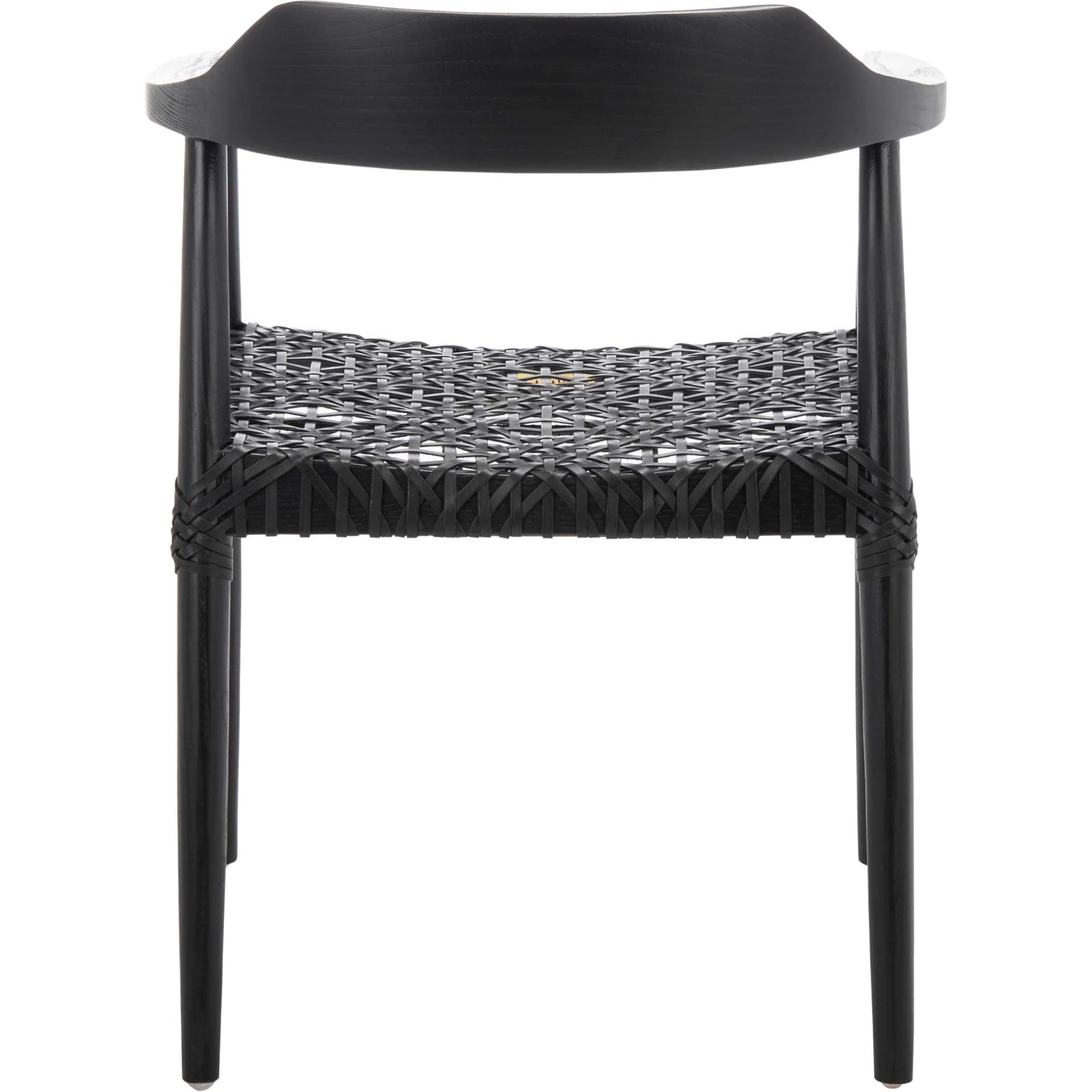 Murray Leather Woven Accent Chair Black - Image 3