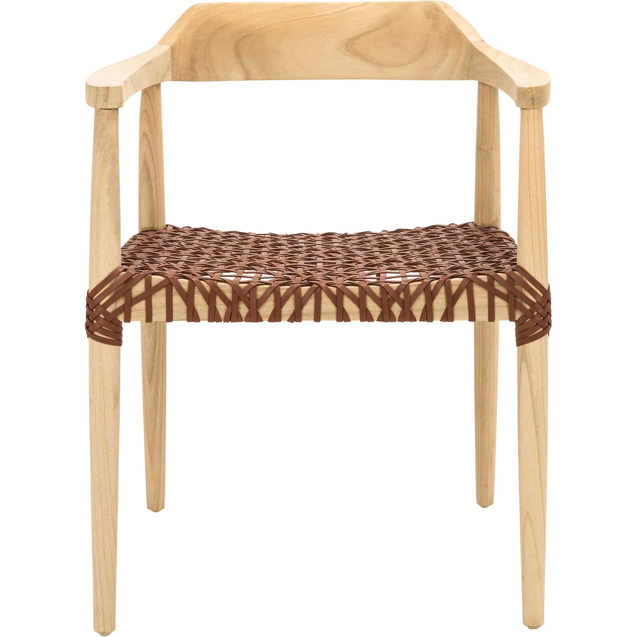 Murray Leather Woven Accent Chair Natural - Image 2