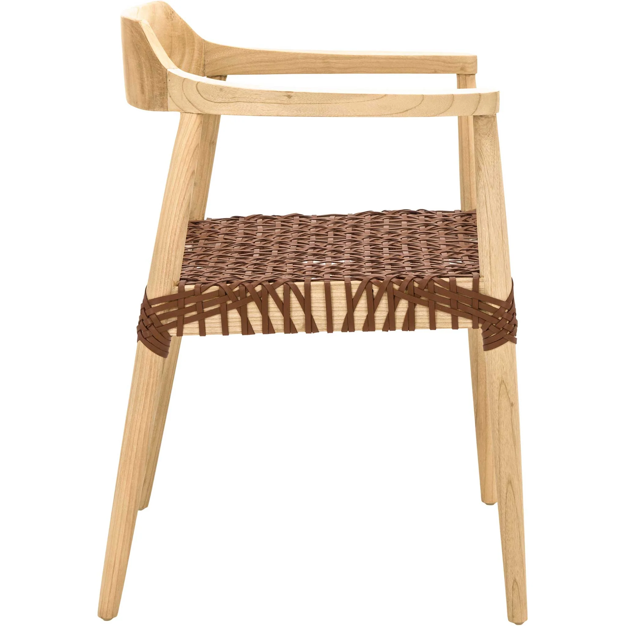 Murray Leather Woven Accent Chair Natural - Image 3