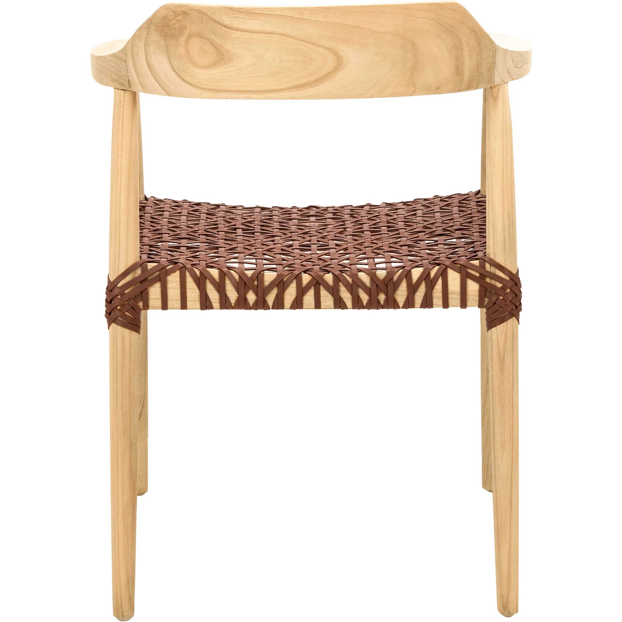 Murray Leather Woven Accent Chair Natural - Image 4