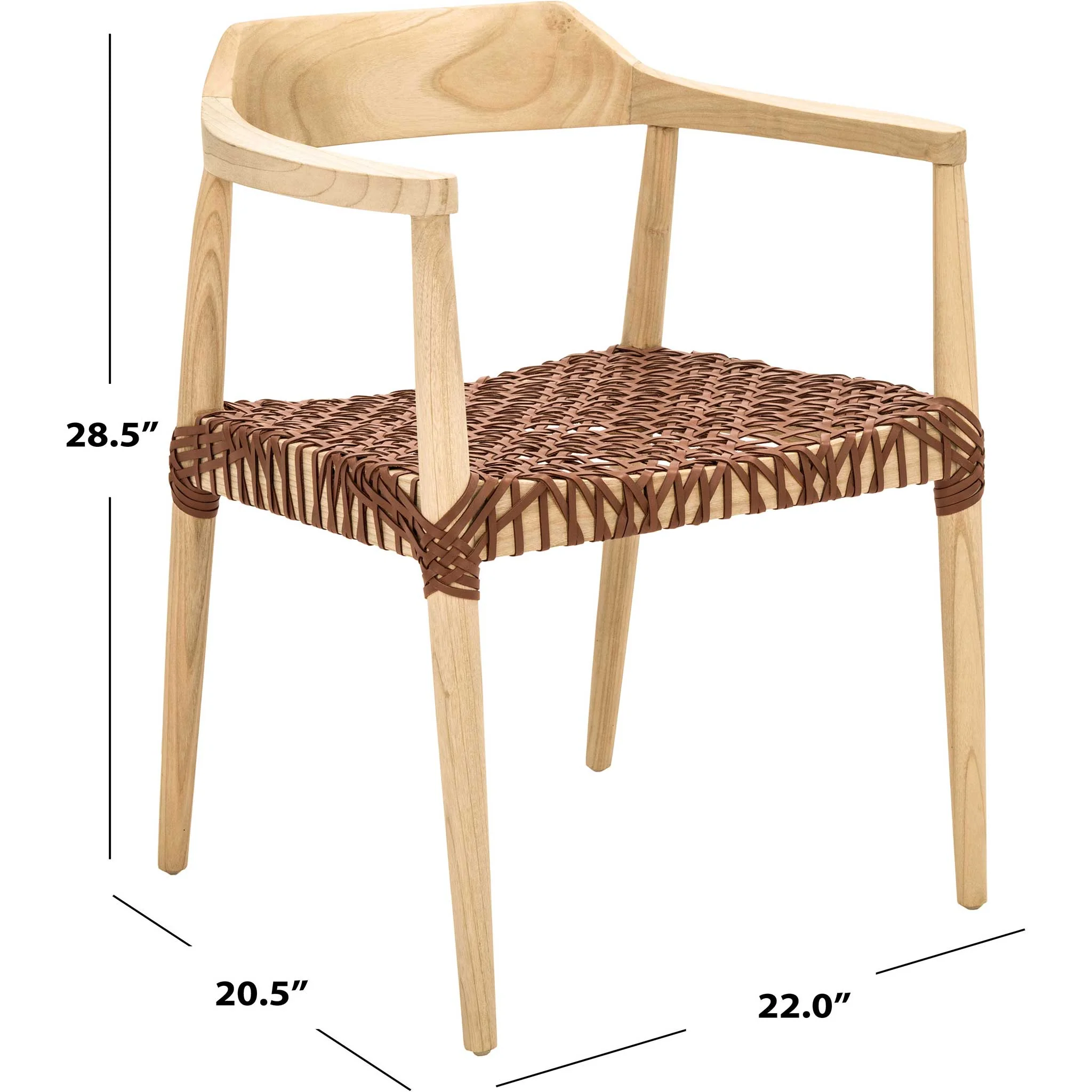 Murray Leather Woven Accent Chair Natural - Image 6