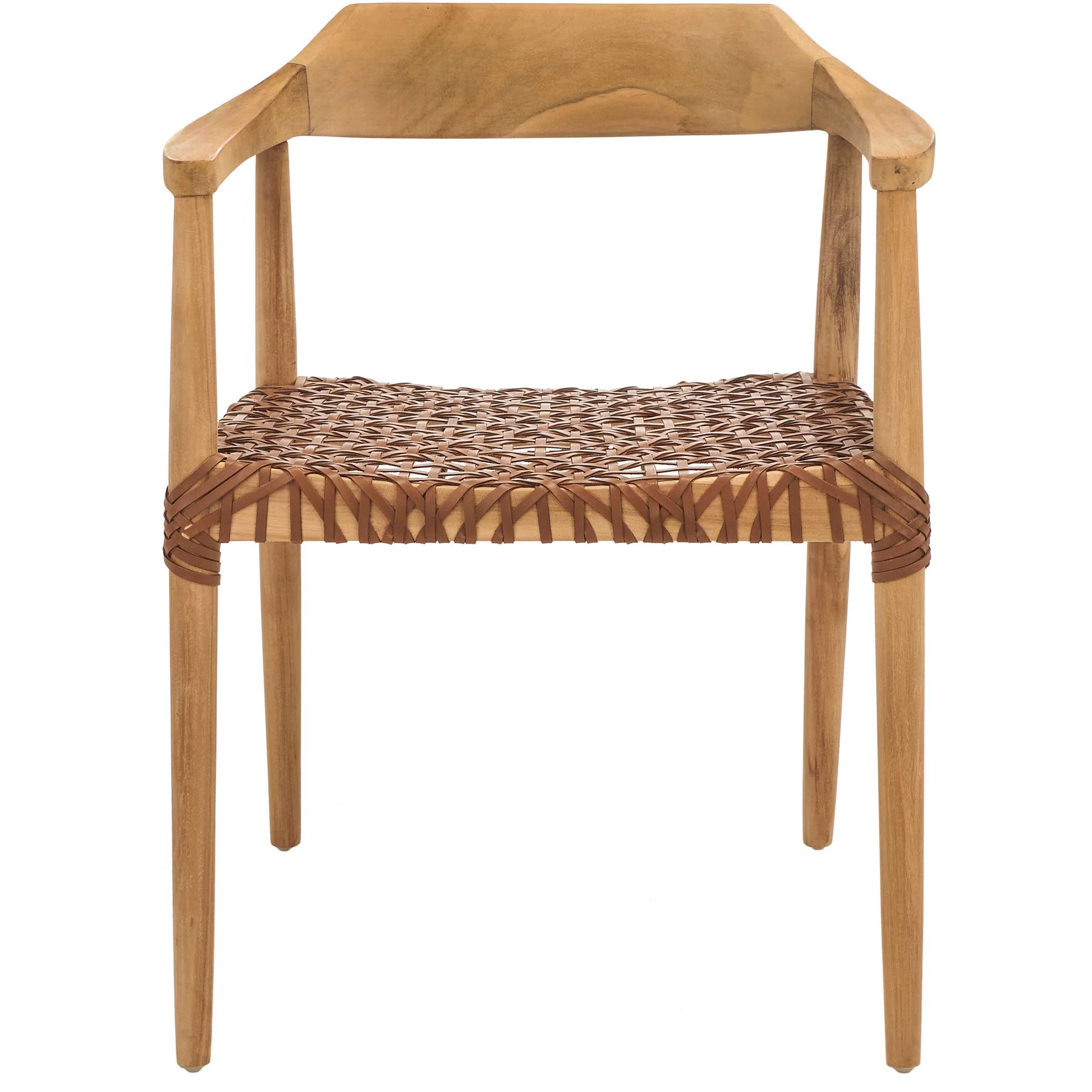 Murray Leather Woven Accent Chair Natural/Honey - Image 2