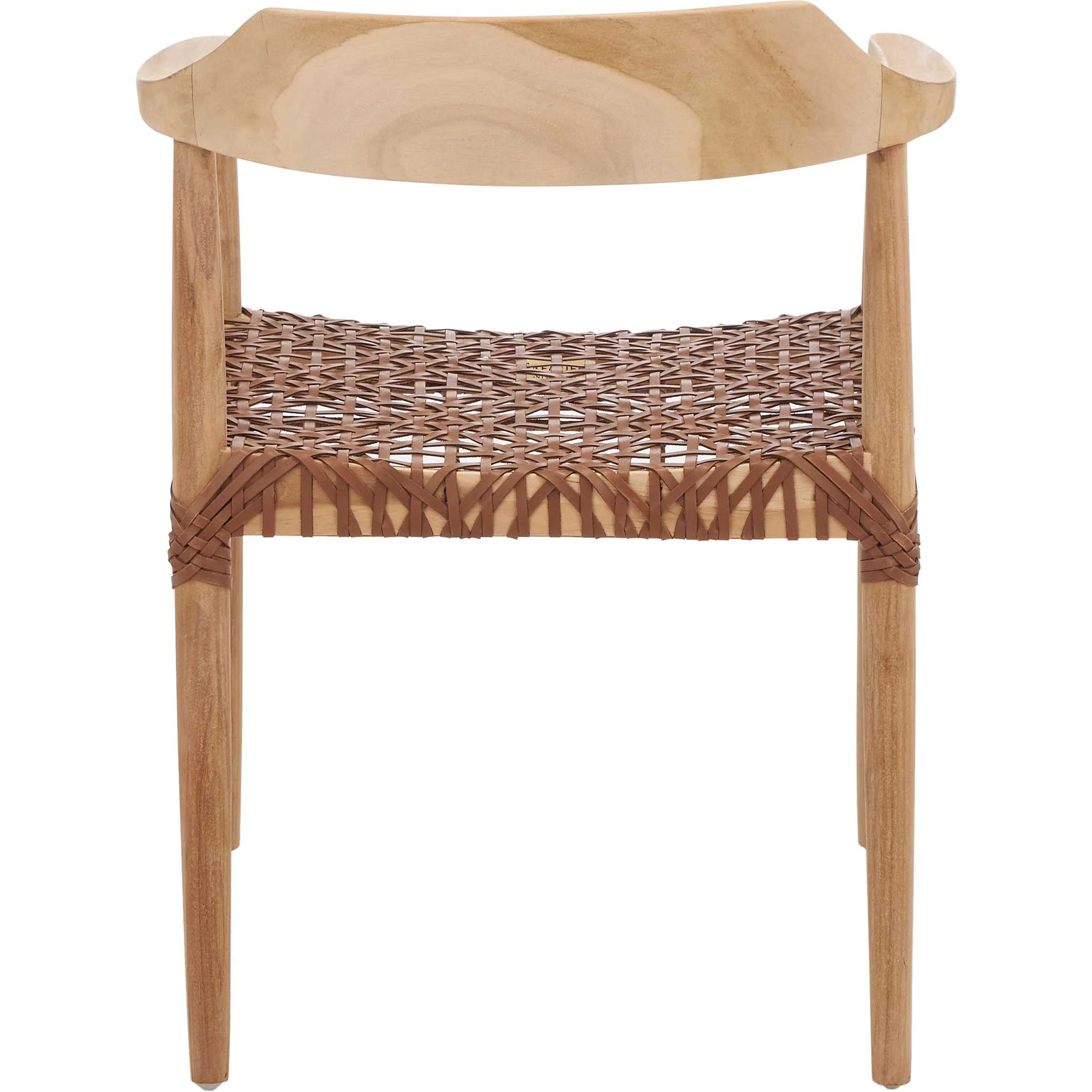 Murray Leather Woven Accent Chair Natural/Honey - Image 3
